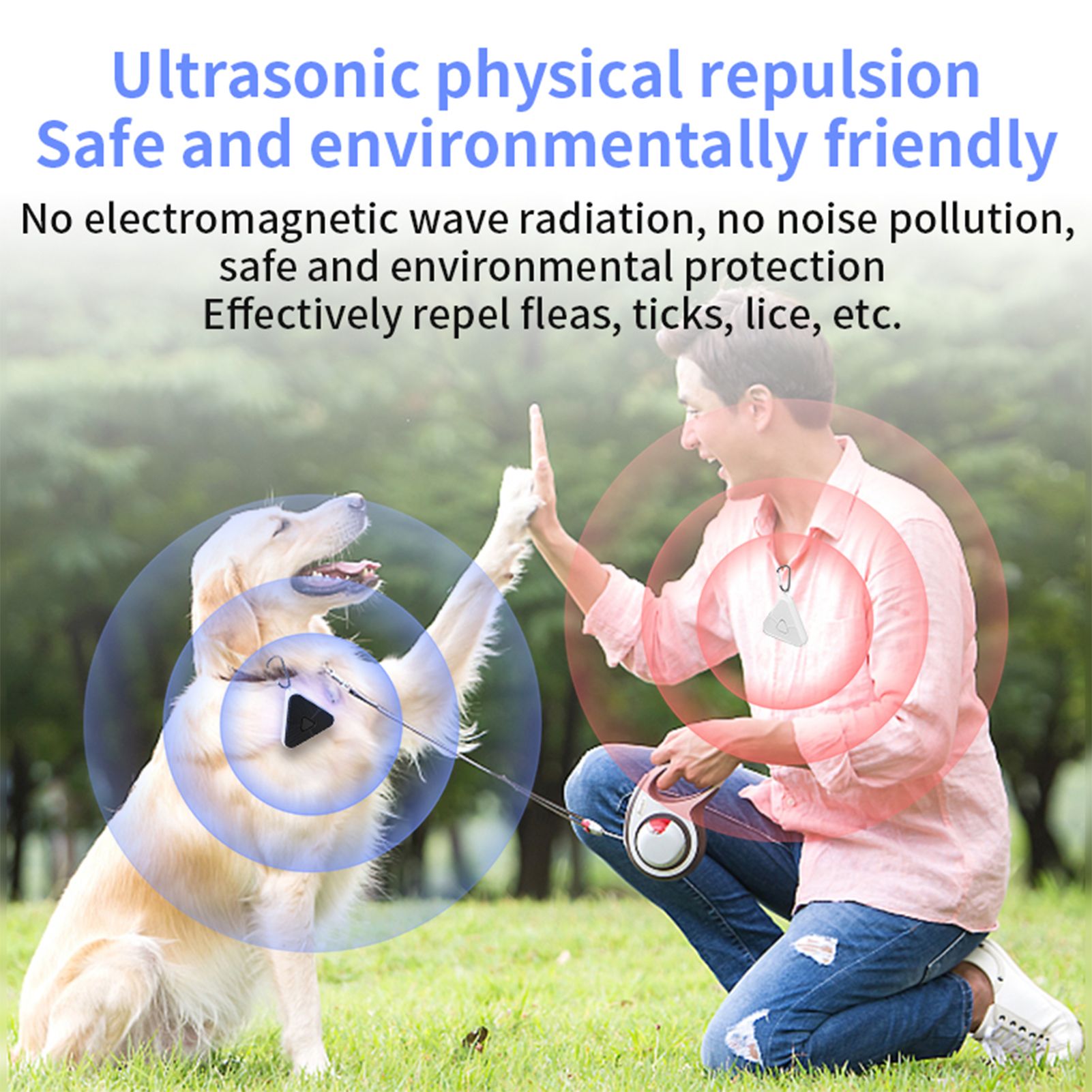 Portable Repellent Ultrasonic 2 Light Modes Reduces Pets Lost Hangable Indoor view 9