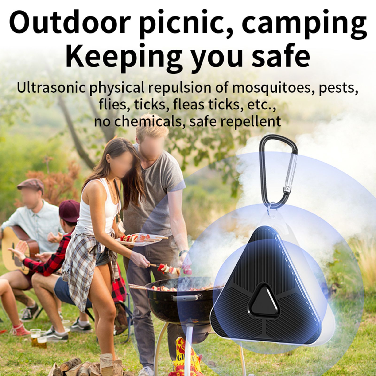 Portable Repellent Ultrasonic 2 Light Modes Reduces Pets Lost Hangable Indoor view 10