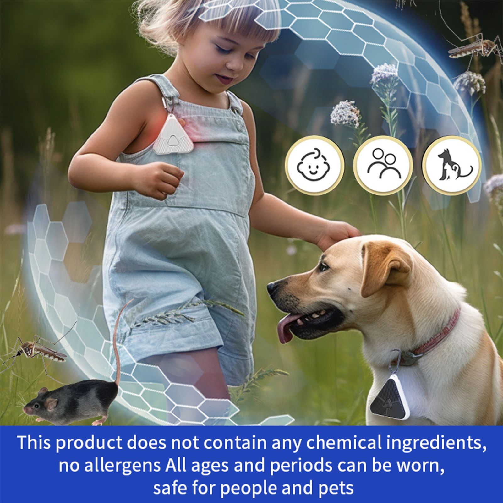 Portable Repellent Ultrasonic 2 Light Modes Reduces Pets Lost Hangable Indoor view 12