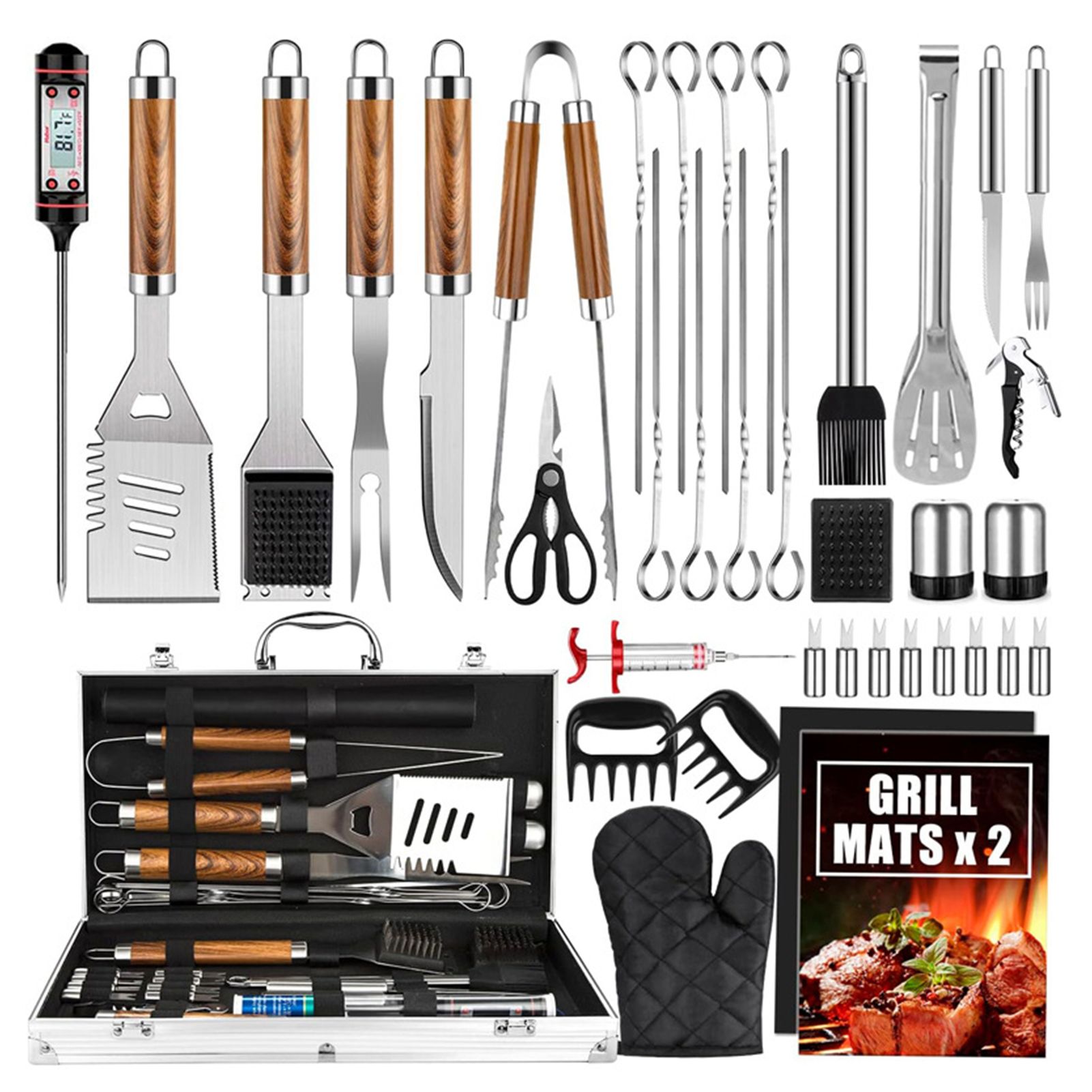 38Pcs BBQ Grill Accessories Set Portable Stainless Steel Grill Tools Grilling view 3