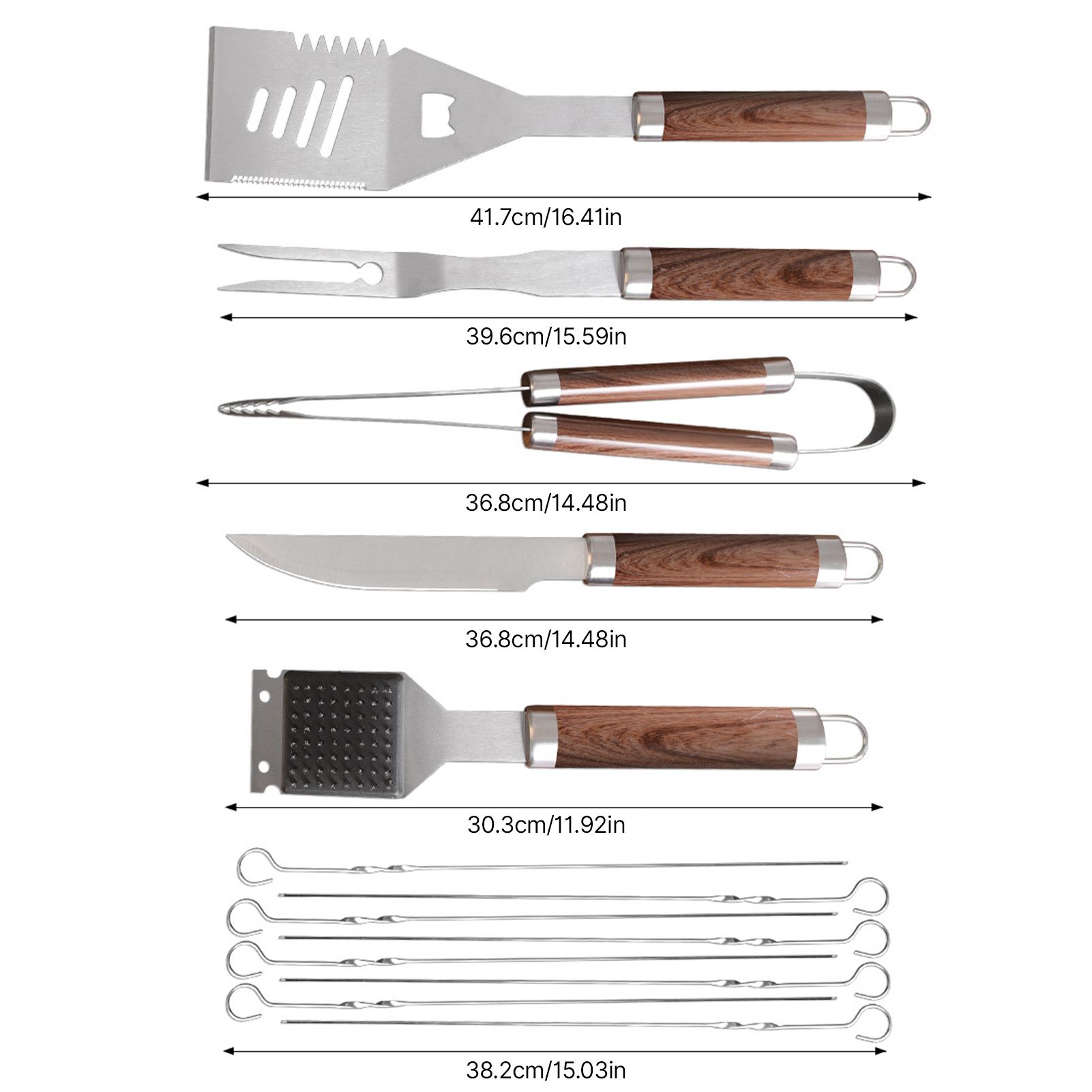 38Pcs BBQ Grill Accessories Set Portable Stainless Steel Grill Tools Grilling view 11