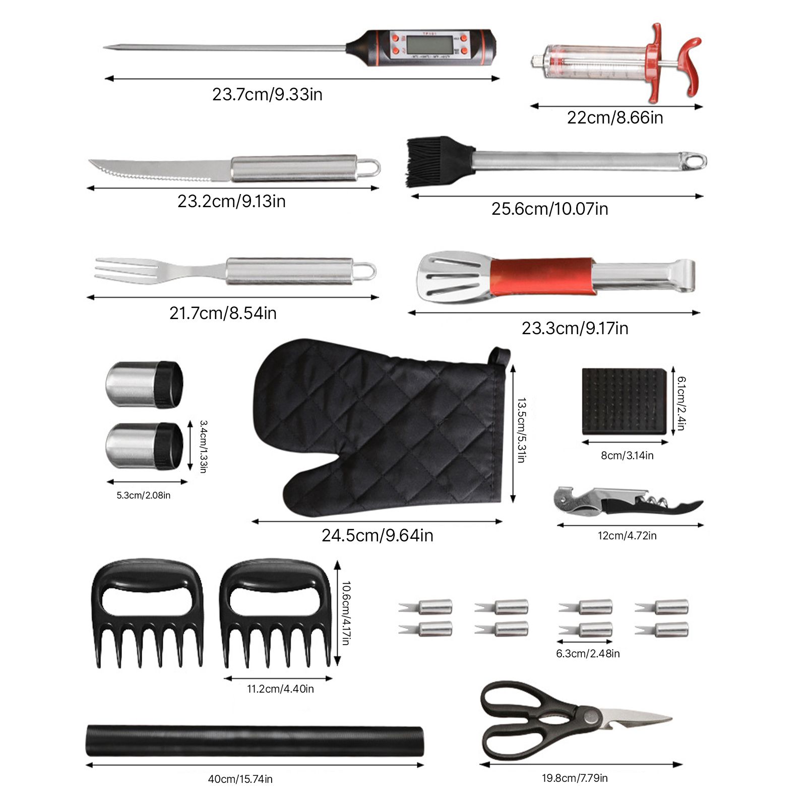 38Pcs BBQ Grill Accessories Set Portable Stainless Steel Grill Tools Grilling view 12