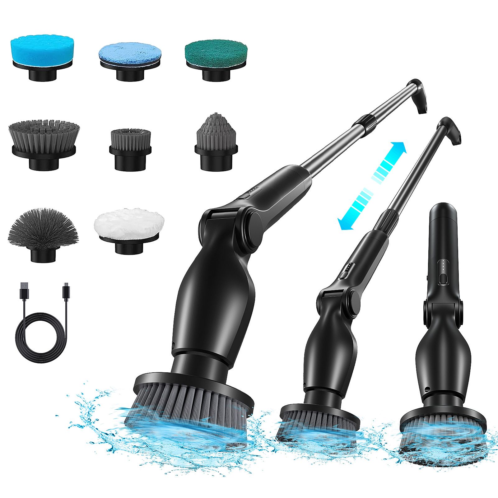 9-in-1 Electric Spin Scrubber with 9 Brush Heads Cordless Cleaning Brush — image 1
