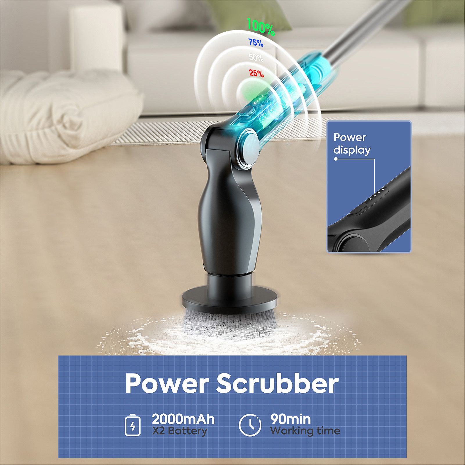 9-in-1 Electric Spin Scrubber with 9 Brush Heads Cordless Cleaning Brush view 5