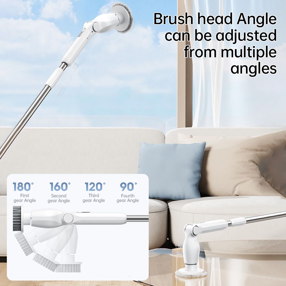 9-in-1 Electric Spin Scrubber with 9 Brush Heads Cordless Cleaning Brush view 2