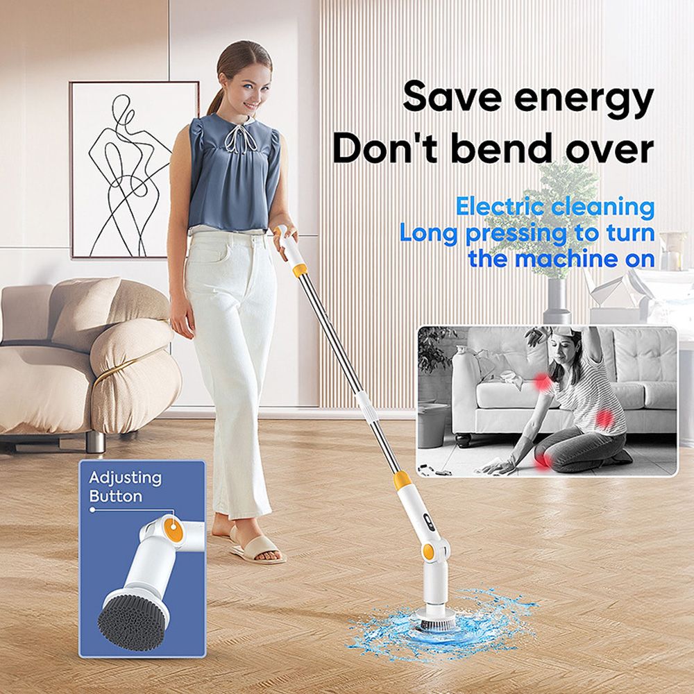 Electric Spin Scrubber with 8 Brush Heads Cordless Cleaning Brush Scrubber 3 view 2