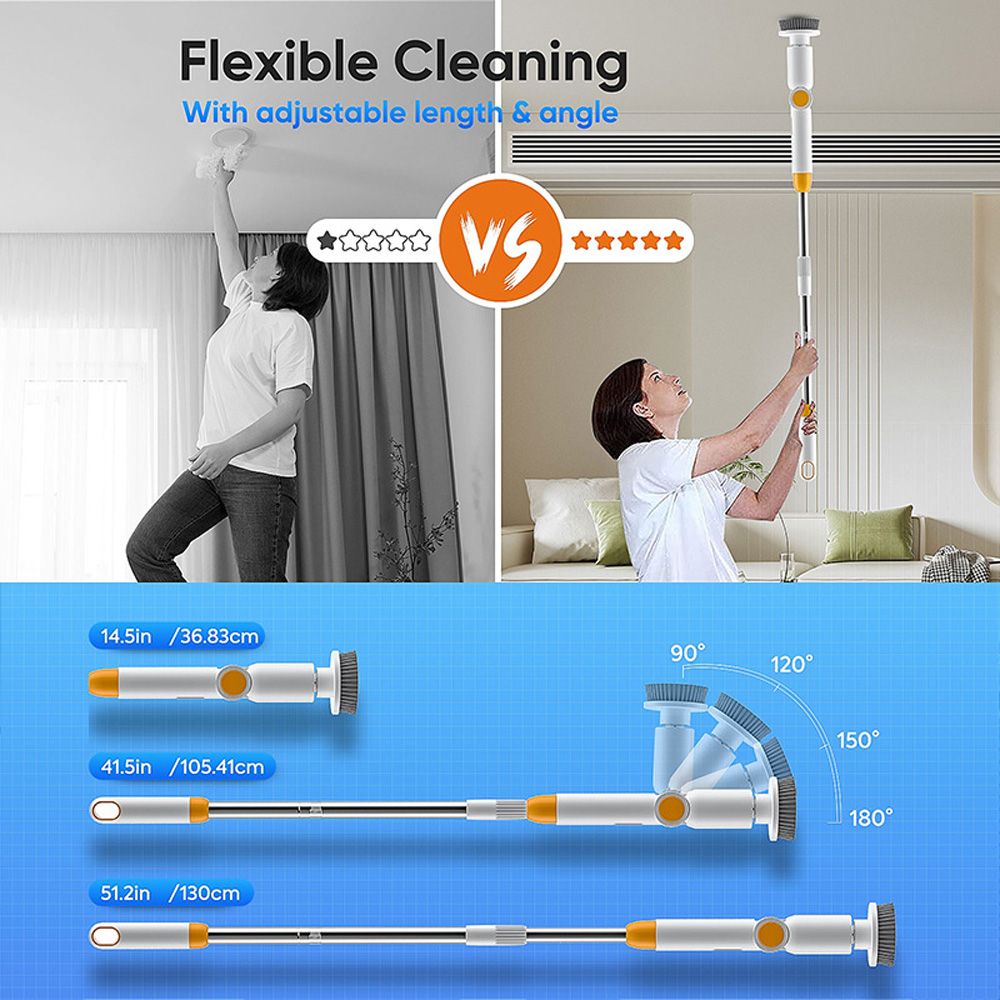 Electric Spin Scrubber with 8 Brush Heads Cordless Cleaning Brush Scrubber 3 view 5