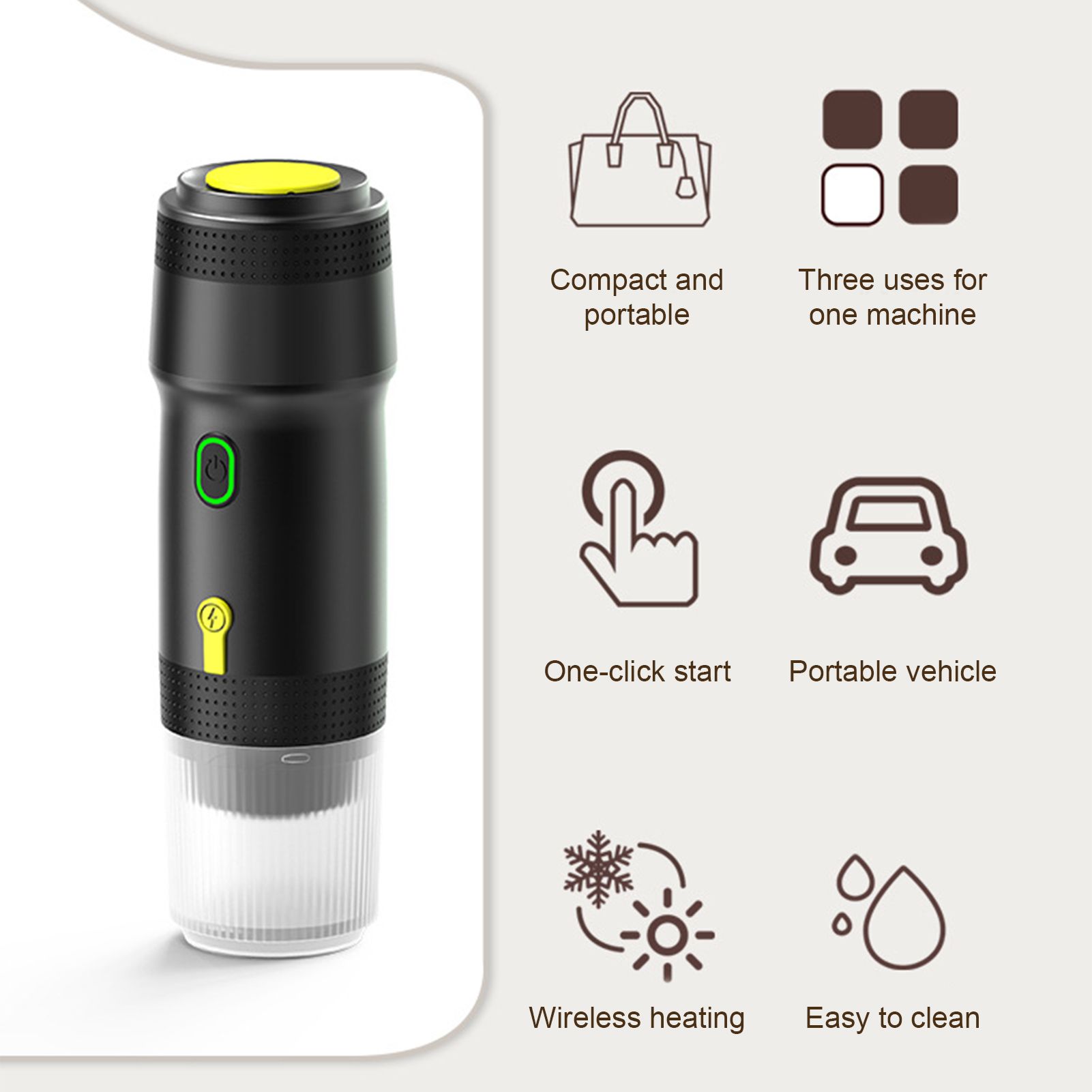 Portable Coffee Machine for Car Home Travel 3 in 1 Cordless Electric Coffee view 4