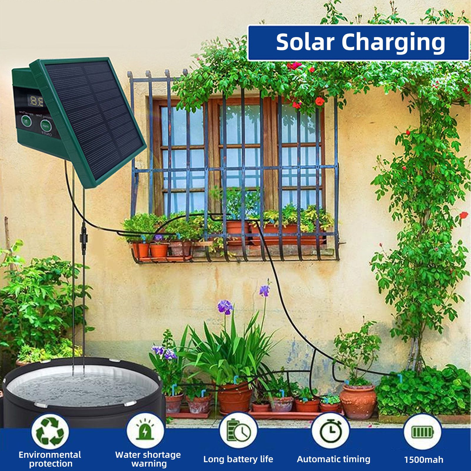 Solar Drip Irrigation System for Garden Digital Display Screen Automatic view 9