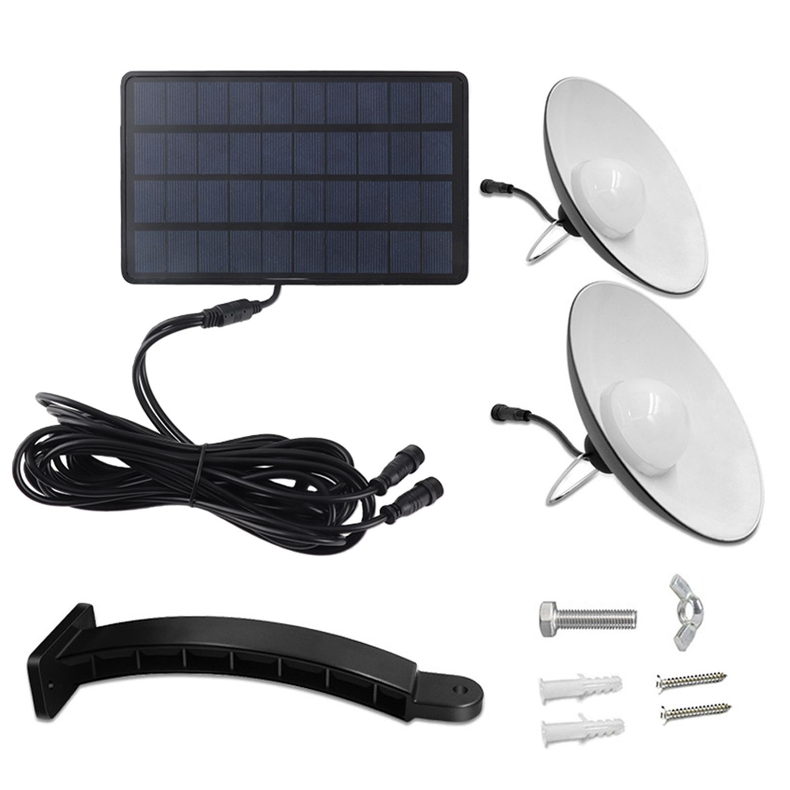 Solar Pendant Lights Outdoor IP65 Waterproof with Double Bulb Lamps Dusk to
