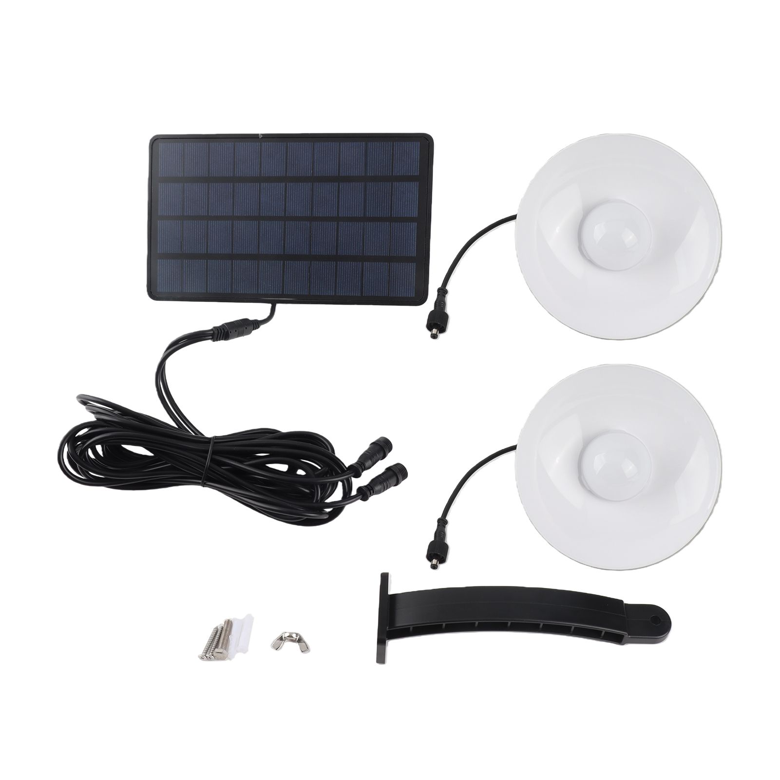 Solar Pendant Lights Outdoor IP65 Waterproof with Double Bulb Lamps Dusk to view 2
