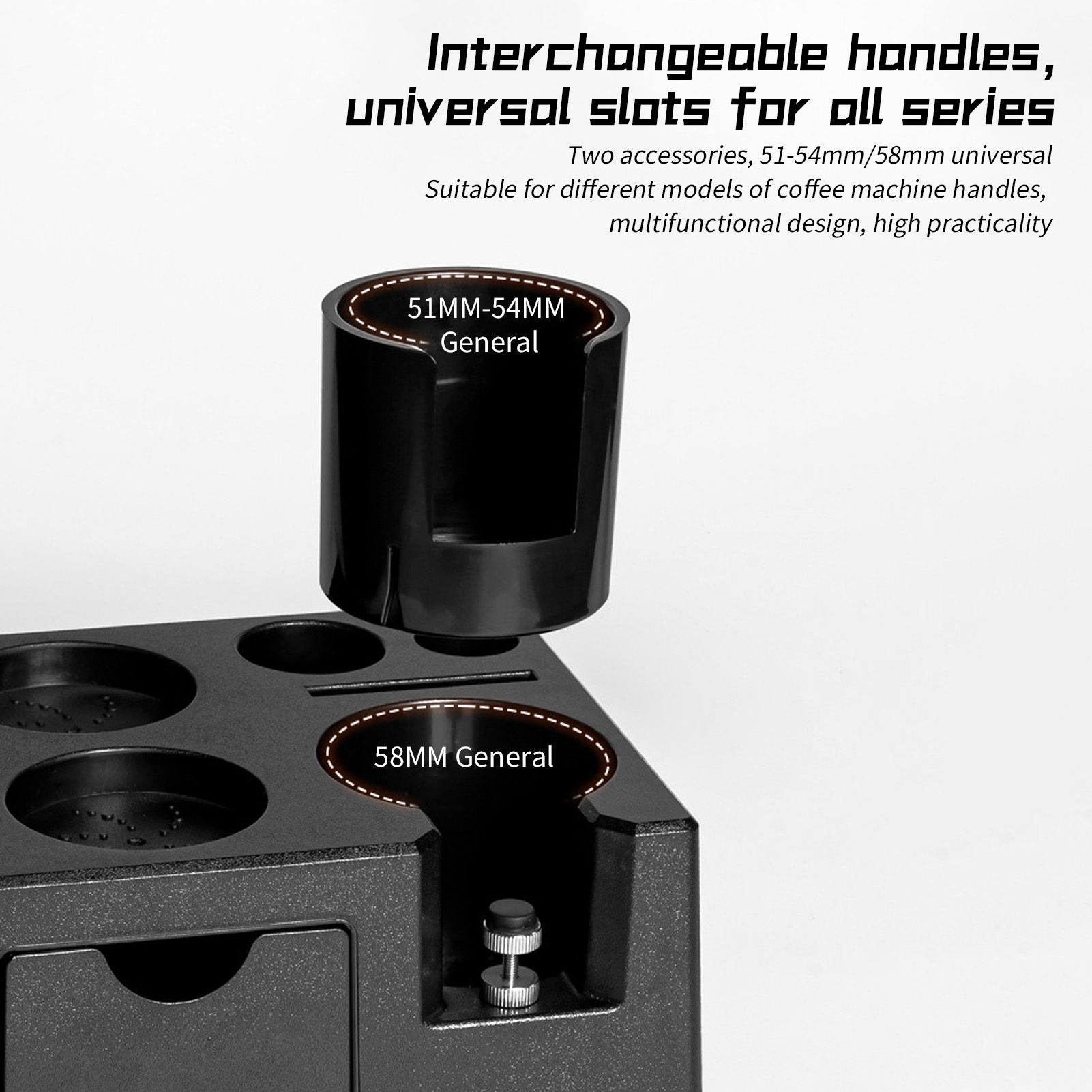 Espresso Tamping Station Height Adjustable 51-54/58mm Portafilter Holder with view 4