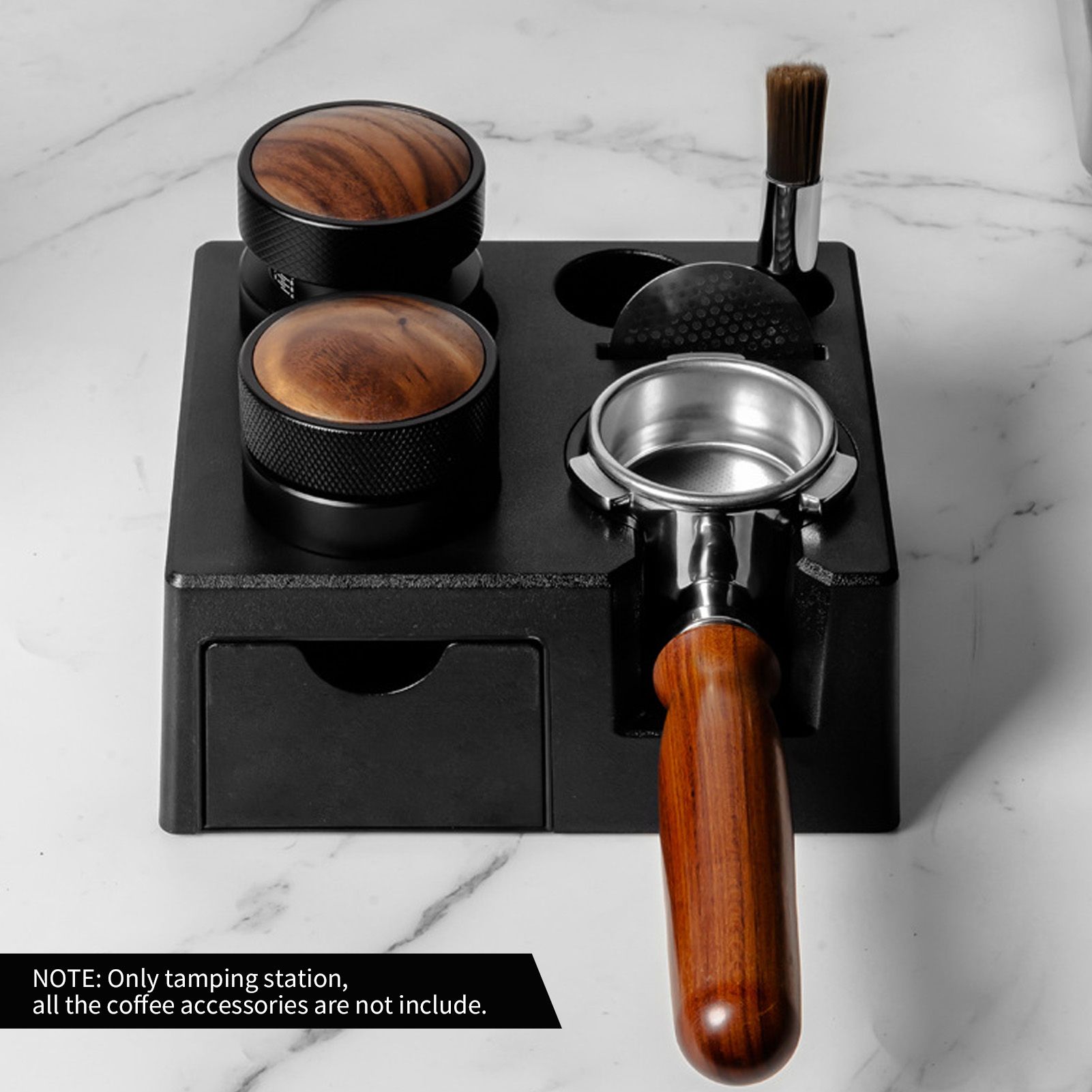Espresso Tamping Station Height Adjustable 51-54/58mm Portafilter Holder with view 11