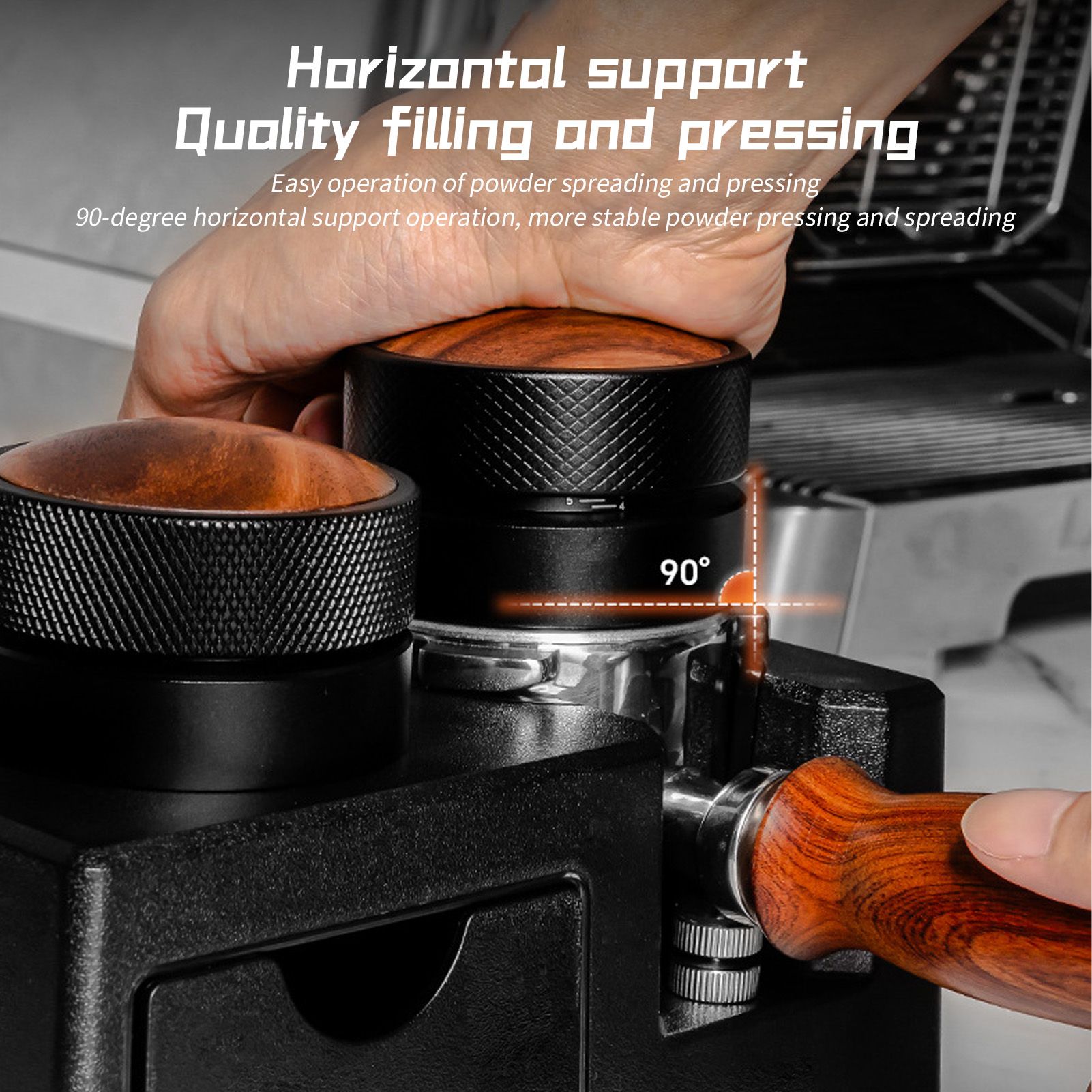 Espresso Tamping Station Height Adjustable 51-54/58mm Portafilter Holder with view 12