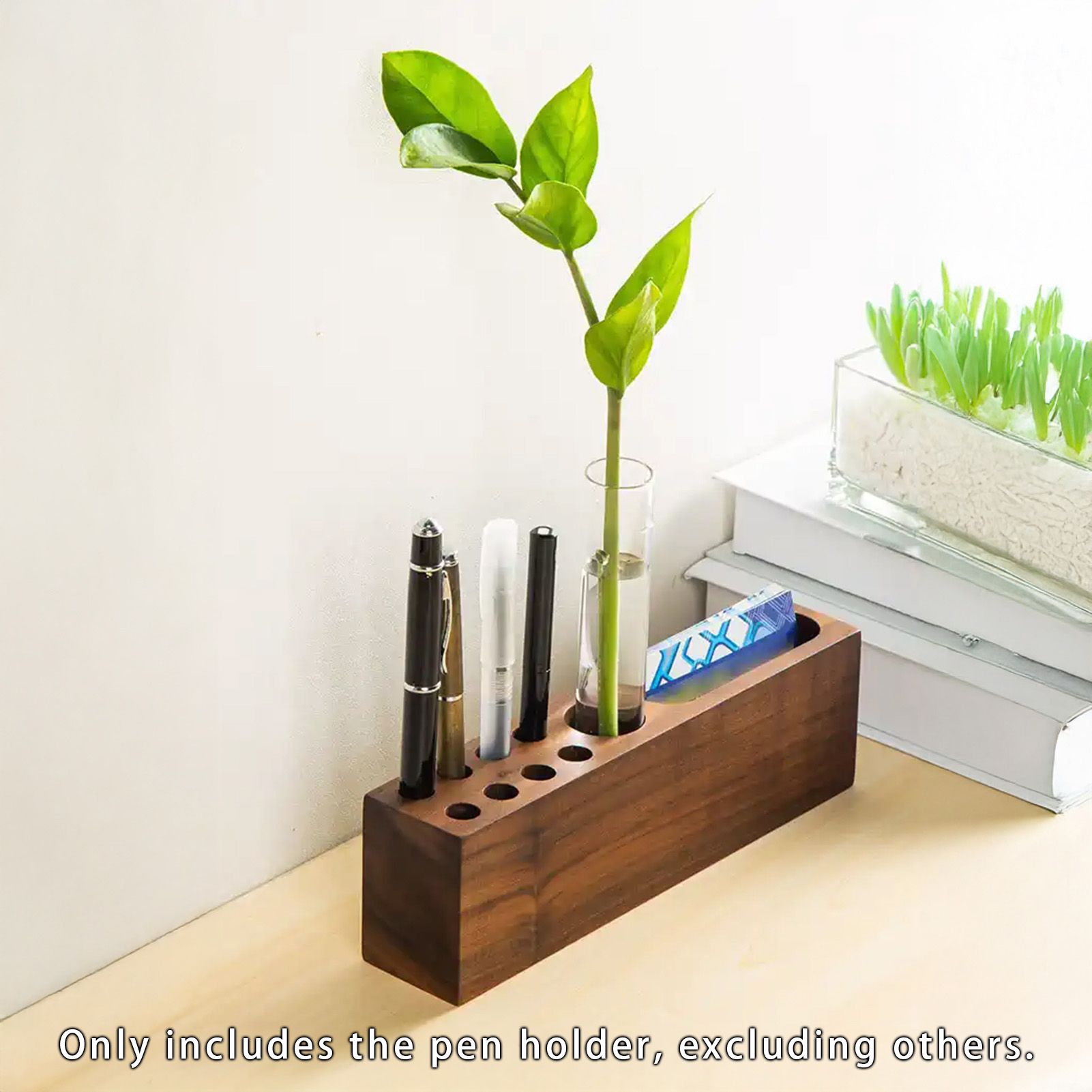 Pen Holder for Desk Acacia Wooden Pencil Stand Solid Wood Business Card Holder view 9