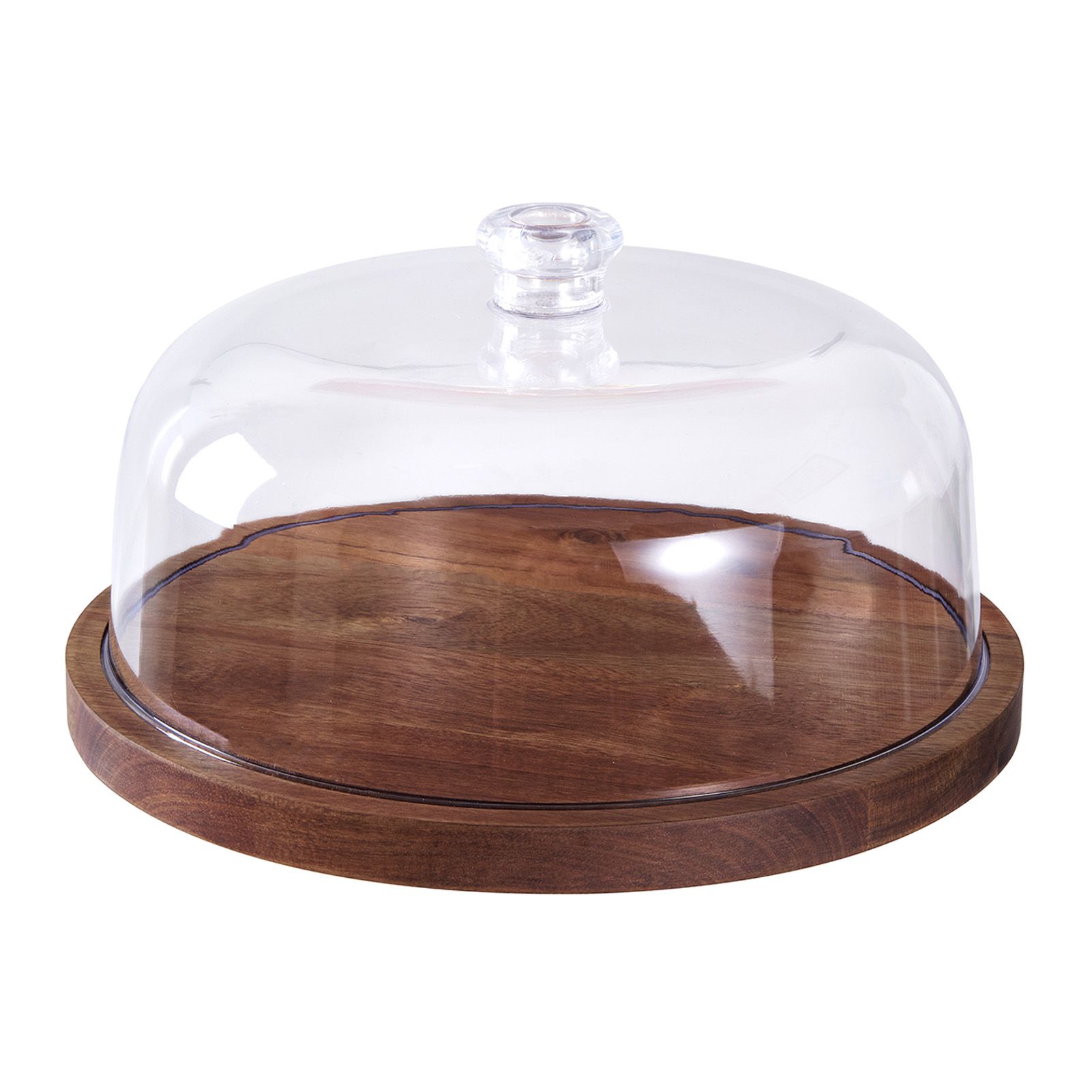 Cake Stand with Lid Wood 12in Round Cake Holder 2-in-1 Dessert Table Display view 4