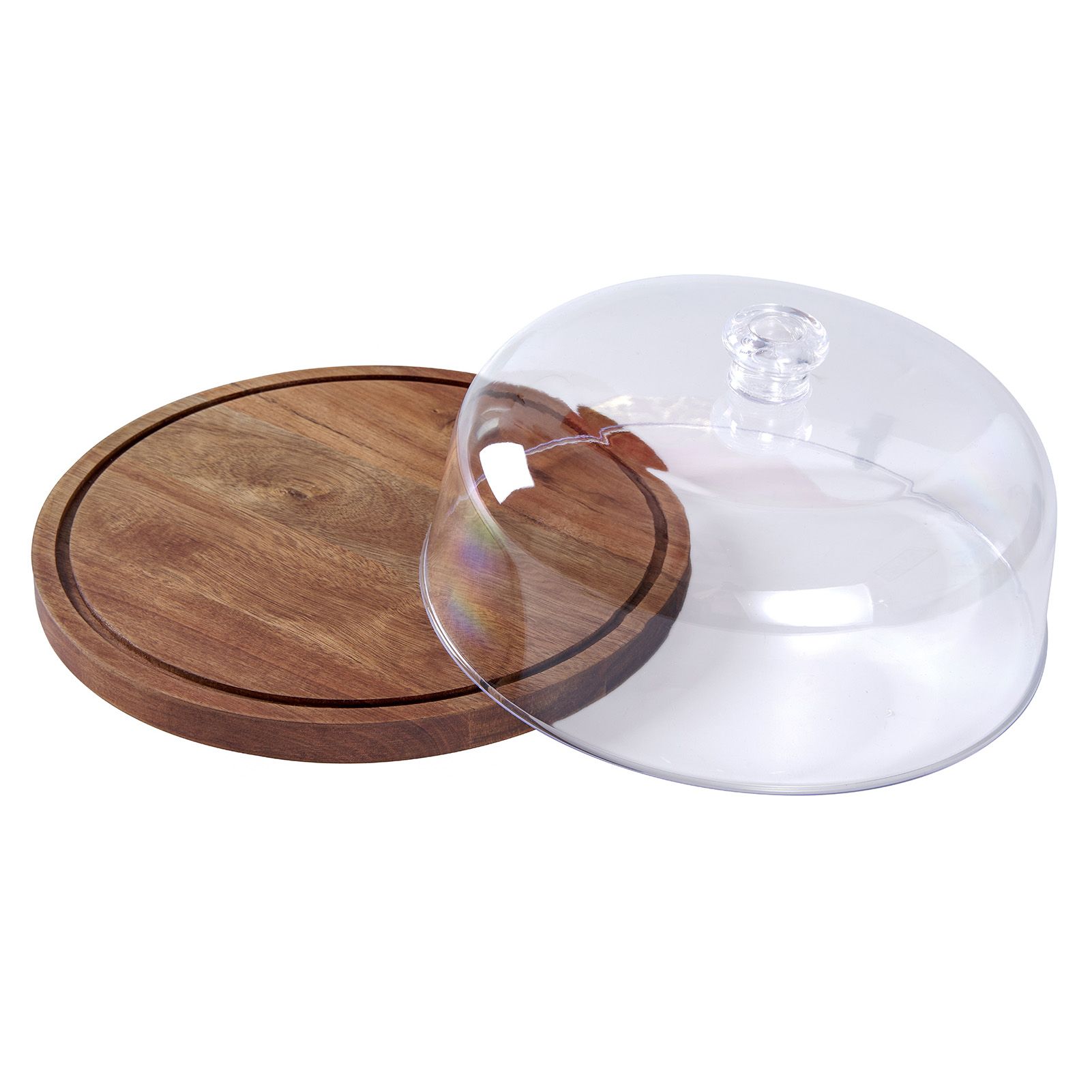 Cake Stand with Lid Wood 12in Round Cake Holder 2-in-1 Dessert Table Display view 6