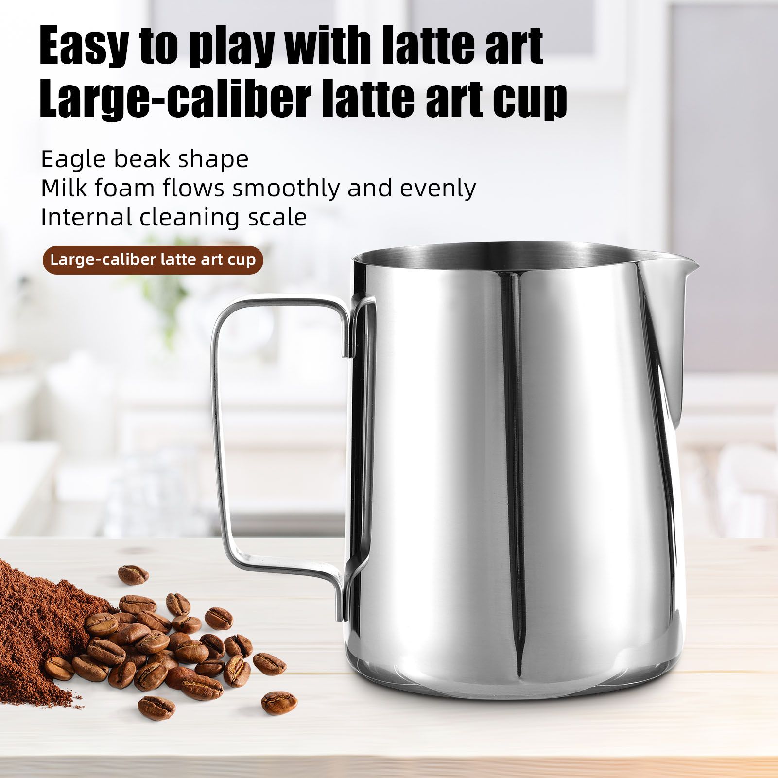 21pcs Coffee Art Set 12oz/350ml Stainless Steel Milk Frothing Pitcher with view 6
