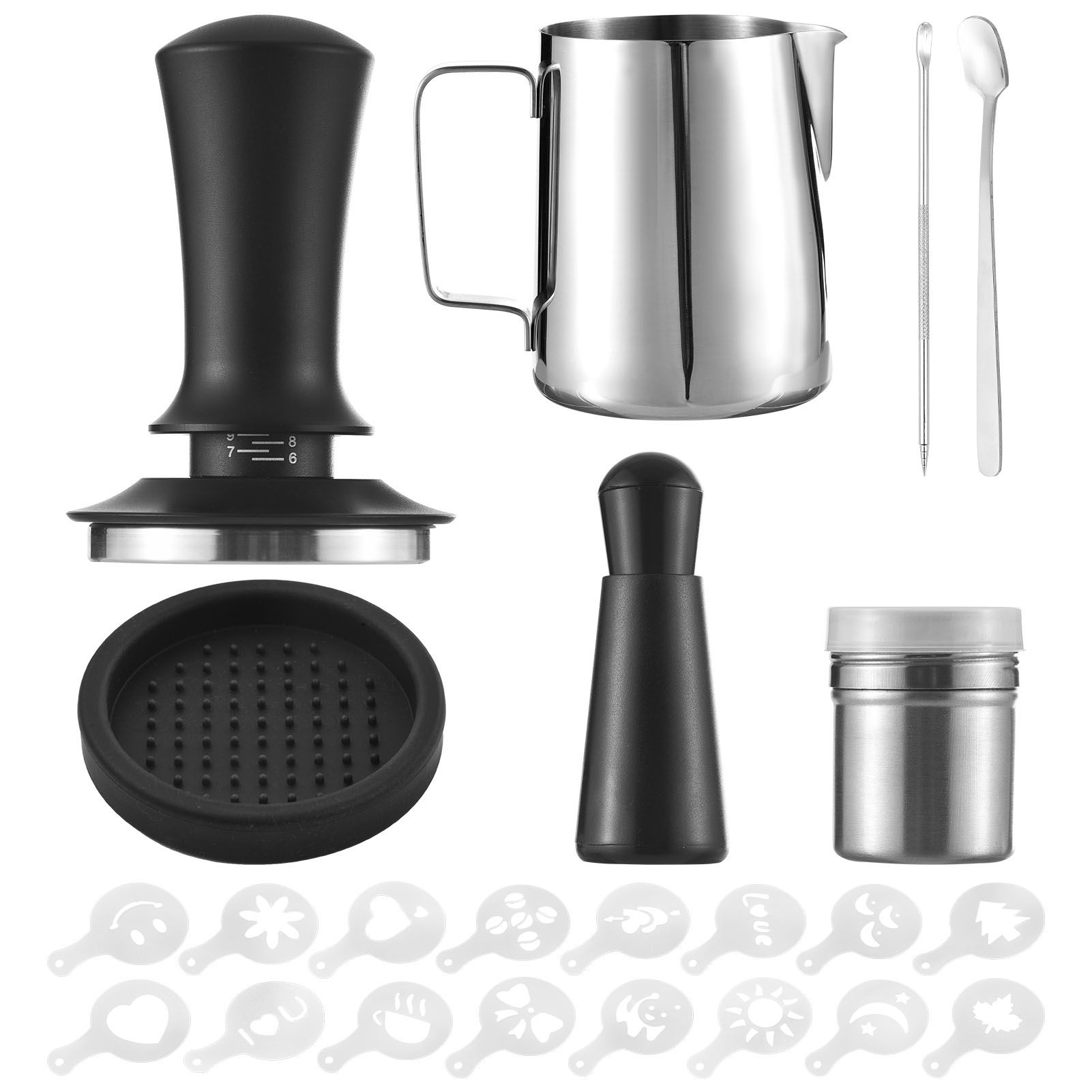 23pcs Coffee Art Set 12oz/350ml Stainless Steel Milk Frothing Pitcher with view 3