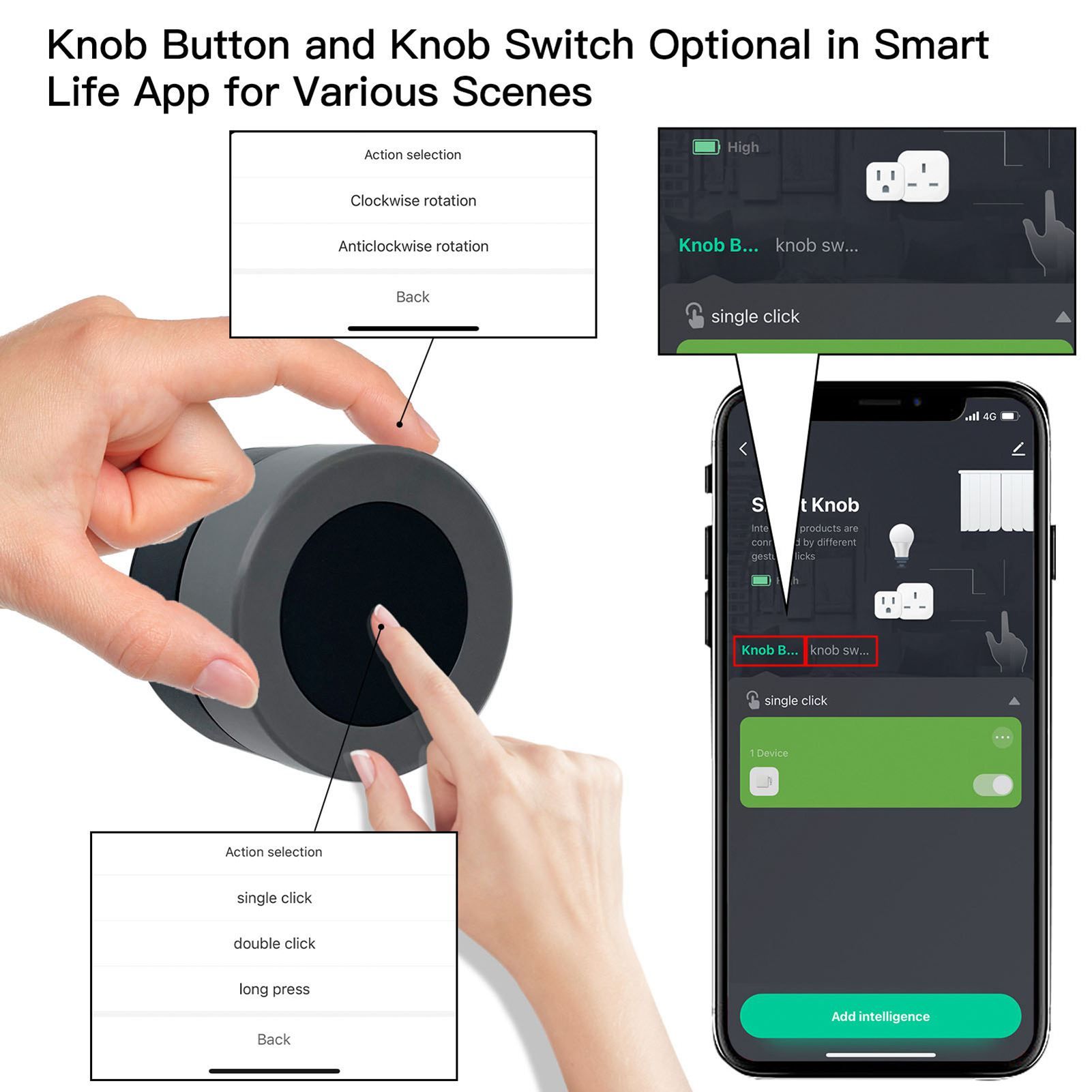 TY Zigbee Smart Knob Switch Automation Wireless Scene Switch Push Button view 12