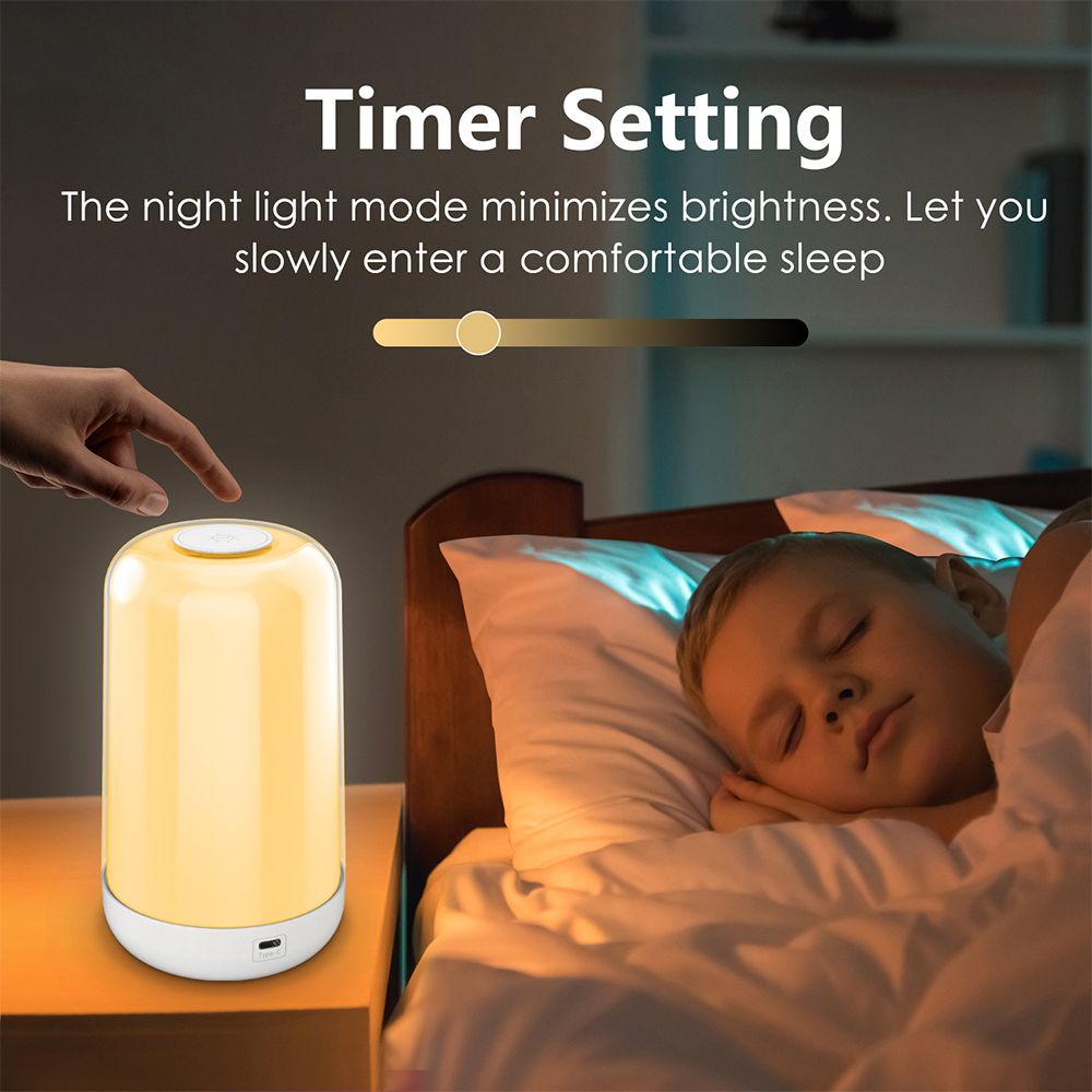 LED Night Light 7 Color Changing Smart Touch Control Bedside Table Lamp BT view 11