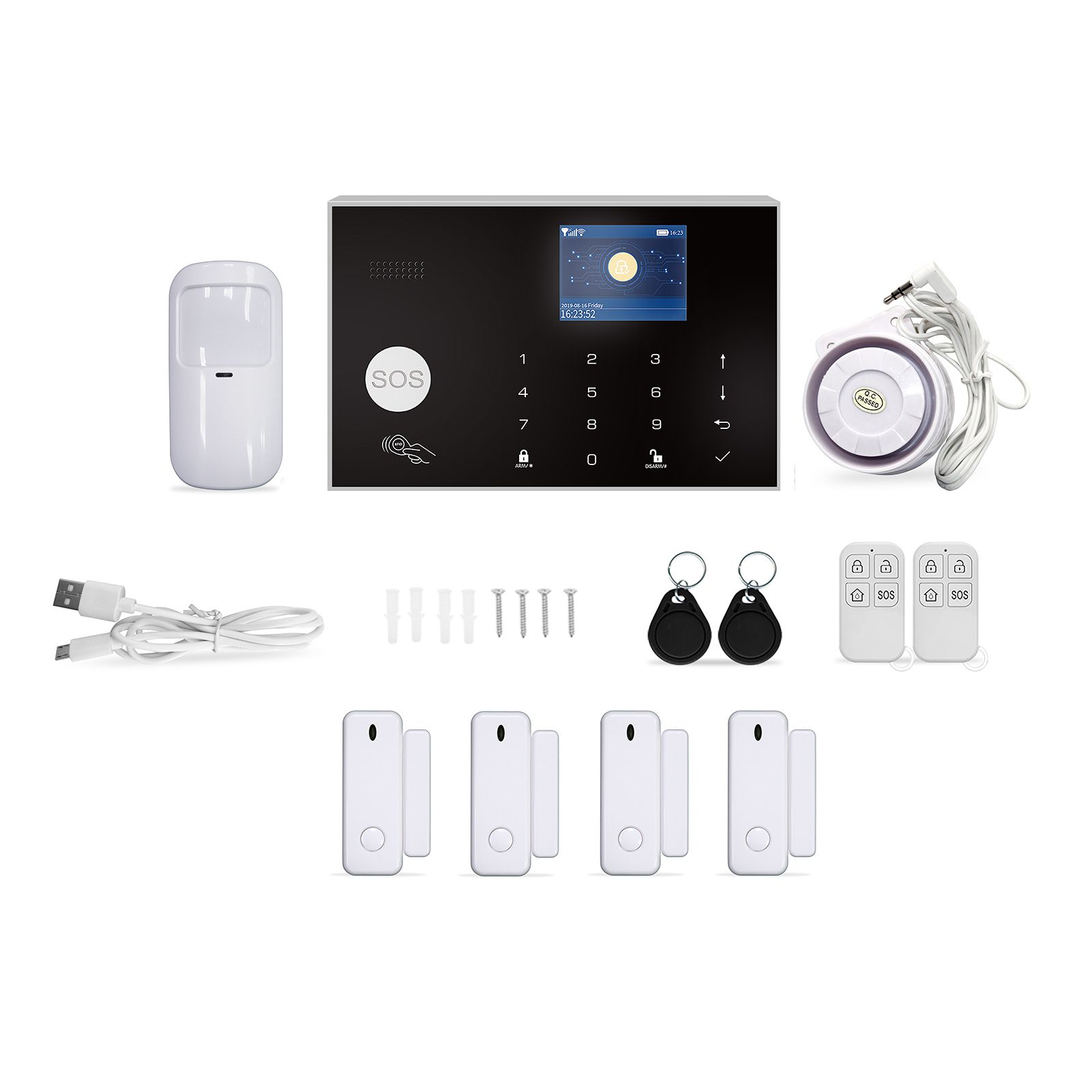 2G/WiFi TY Wireless Home Alarm System 2.4-inch TFT Color Touch Screen Alarm — image 1