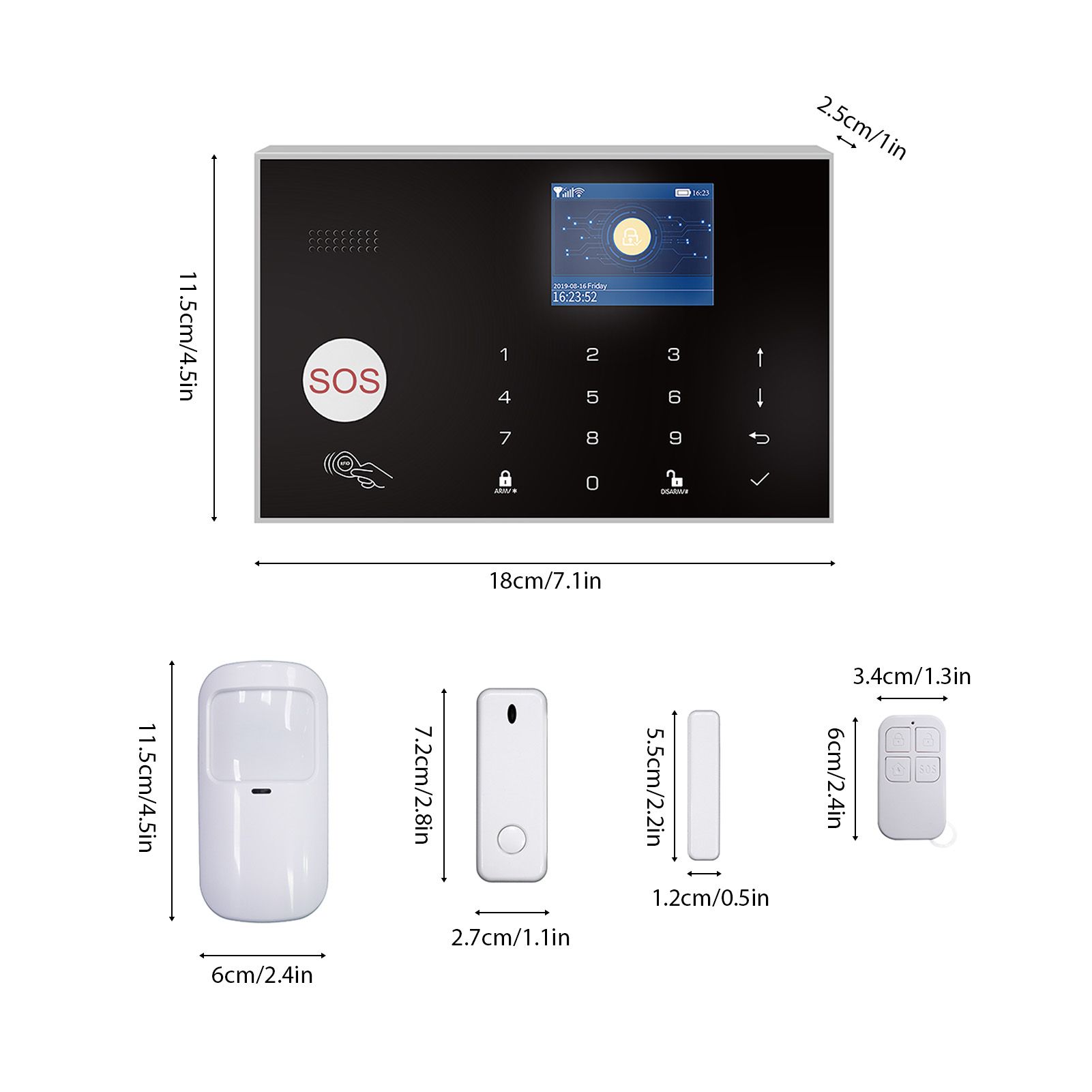 2G/WiFi TY Wireless Home Alarm System 2.4-inch TFT Color Touch Screen Alarm view 9