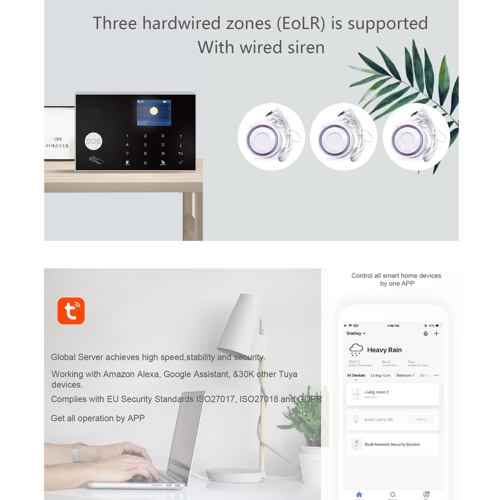 2G/WiFi TY Wireless Home Alarm System 2.4-inch TFT Color Touch Screen Alarm view 11