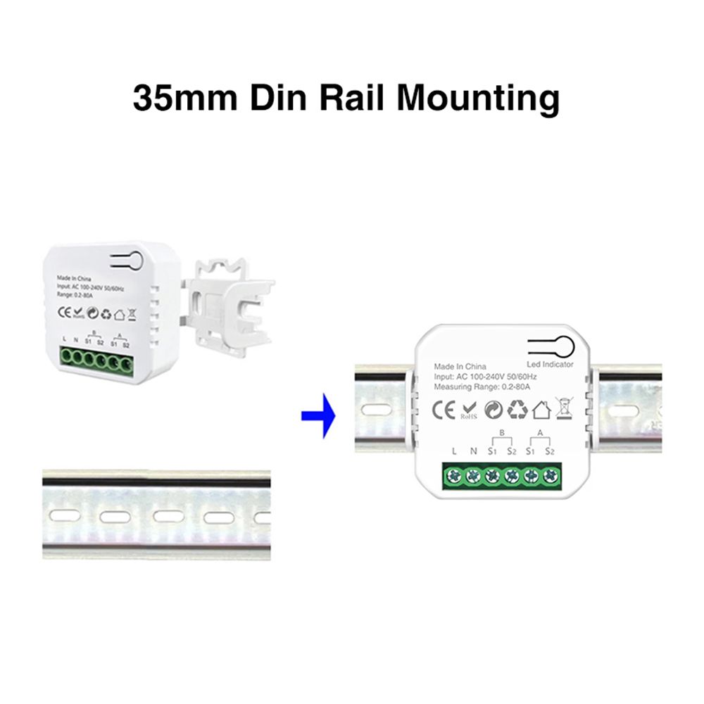 Smart Energy Meter TY Power Consumption Monitor with 2 80A CT Clamp view 4