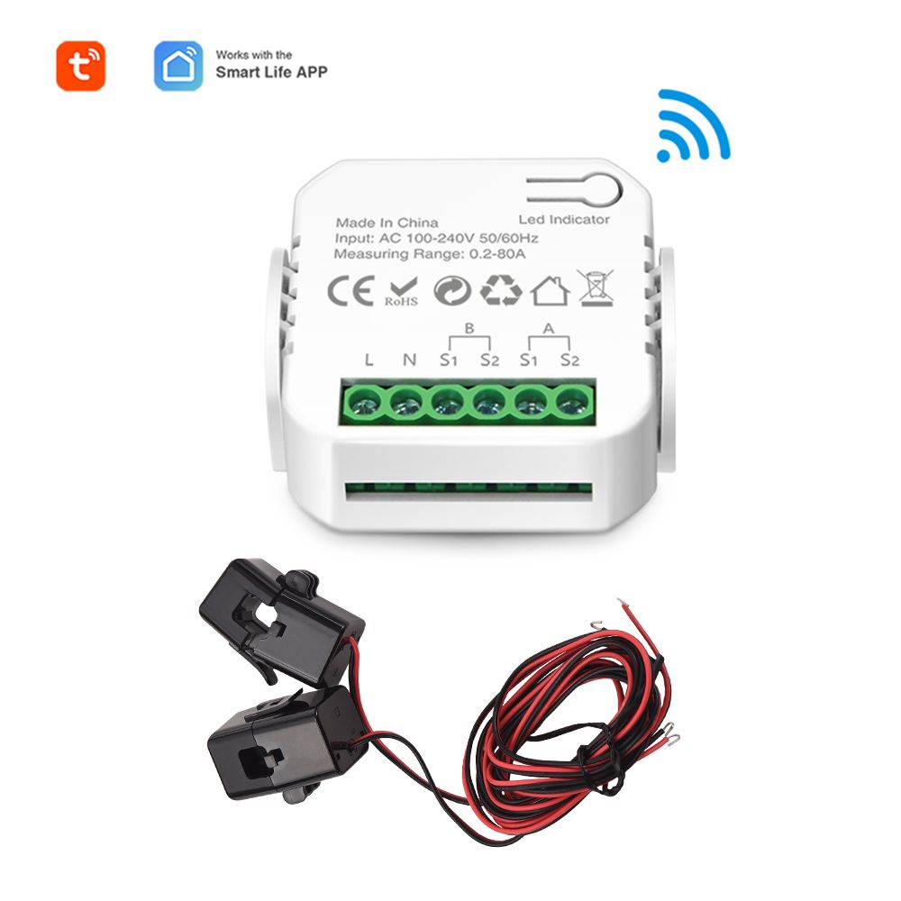 Smart Energy Meter TY Power Consumption Monitor with 2 80A CT Clamp view 10