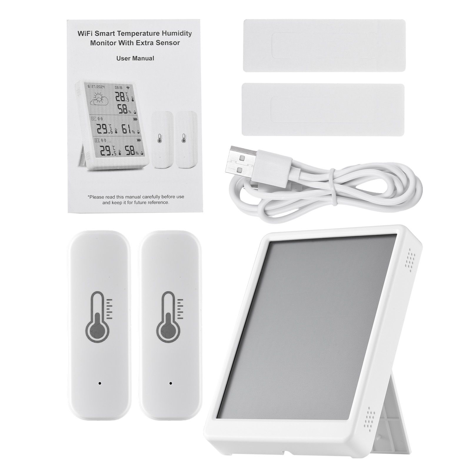 WiFi Smart Temperature Humidity Monitor With Sensor APP Remote Control Digital view 2
