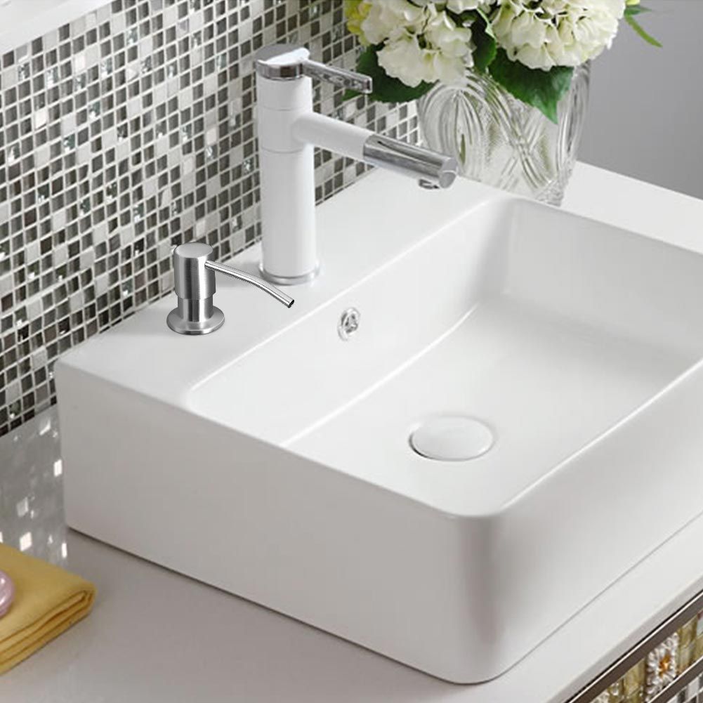 300ml Kitchen Bathroom Faucet Sink Liquid Soap Lotion Dispenser Pump Storage view 12