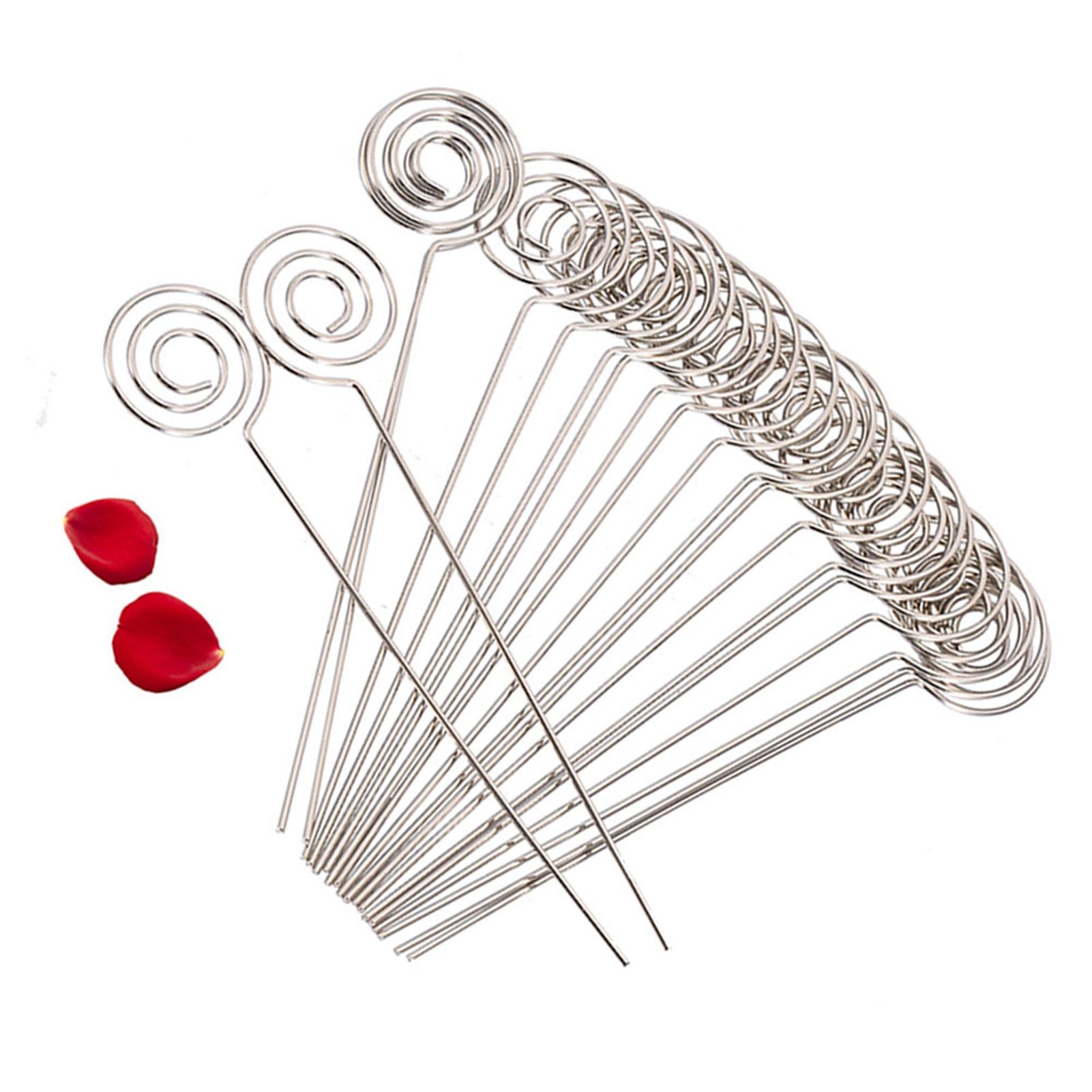 50 x Silver Round Wires Photo Card Picture Memo Paper Note Display Clip view 5
