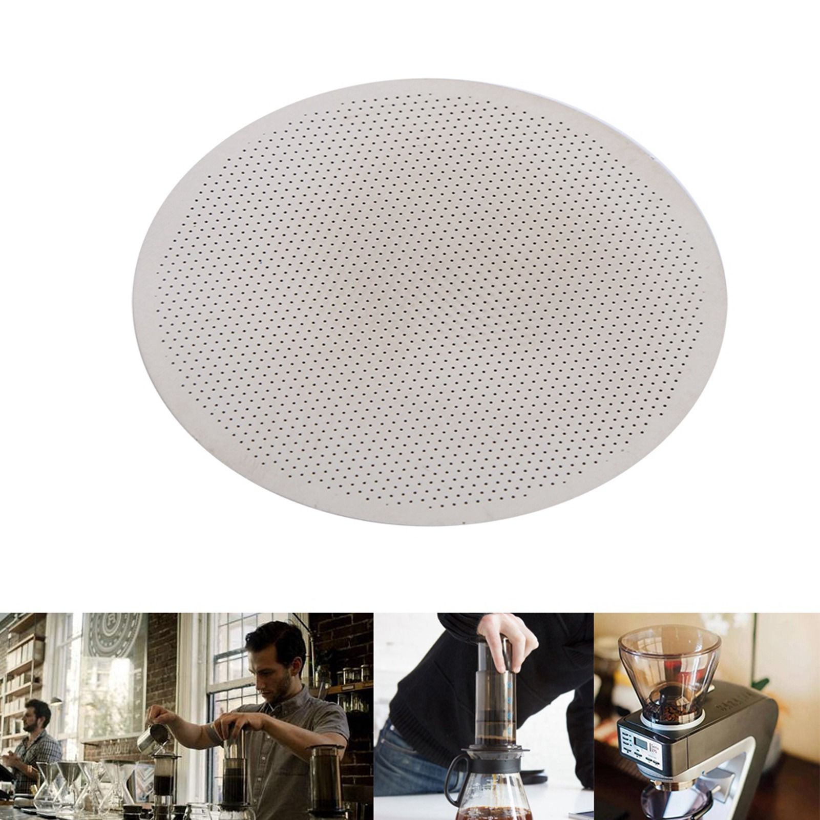 Filter Solid Stainless Reusable Metal Steel Coffee Filter view 5