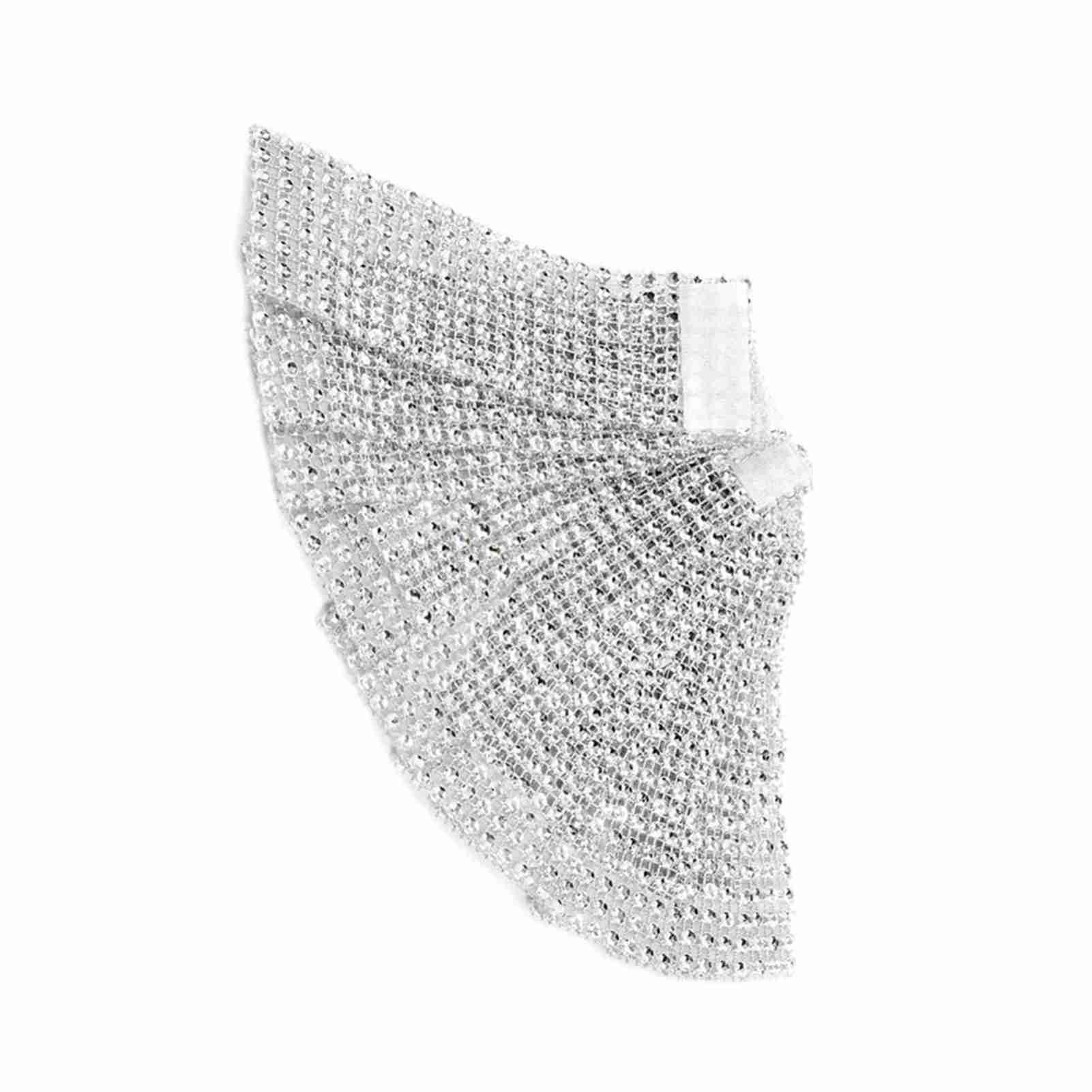 50pccs 8 Rows Chair Sash Napkin Rings Diamond Mesh Wrap Ribbon For Wedding view 6