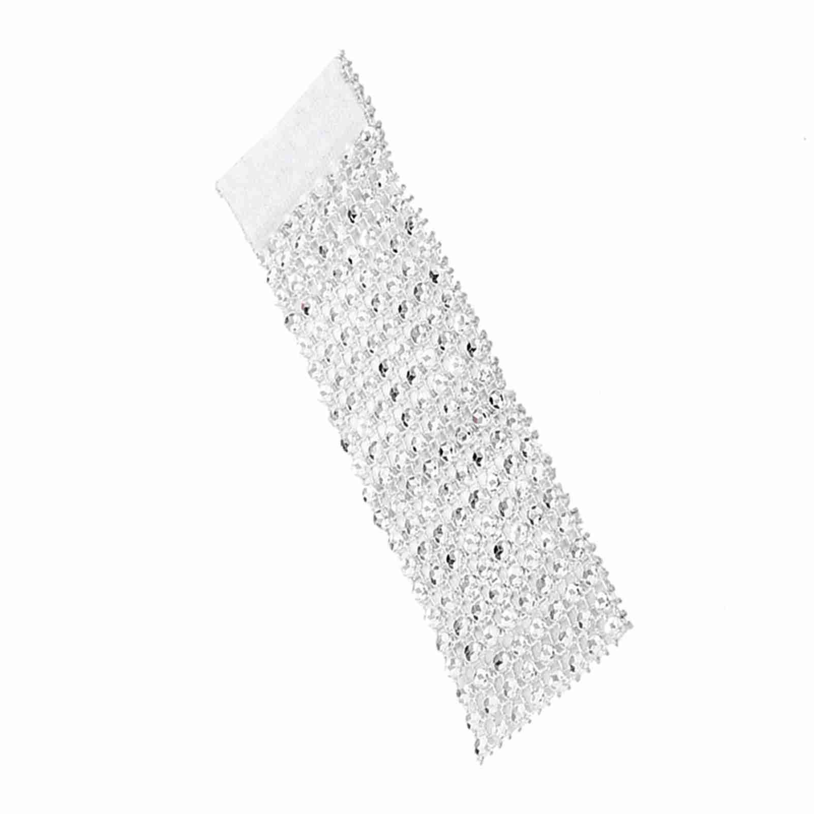50pccs 8 Rows Chair Sash Napkin Rings Diamond Mesh Wrap Ribbon For Wedding view 11