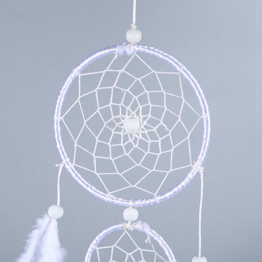White Dreamcatcher Wind Chimes Indian Style Beads Feather Pendant Home Wall view 9