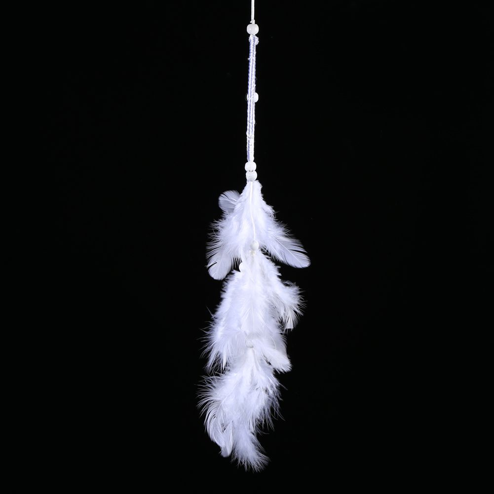 White Dreamcatcher Wind Chimes Indian Style Beads Feather Pendant Home Wall view 10