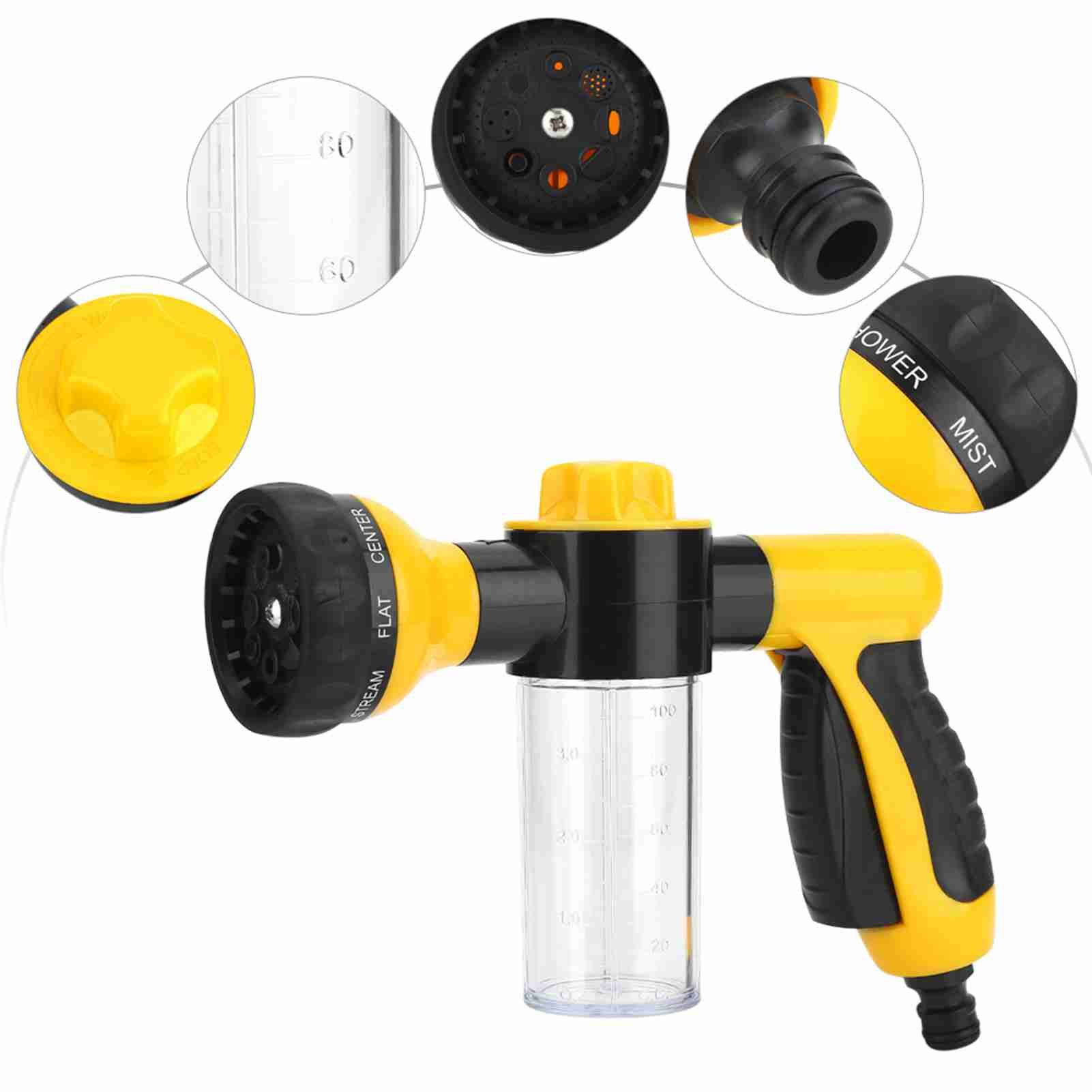 High Pressure Spray Car Wash Foam Water Gun Cleaning Tool Washer 6m Yellow view 11