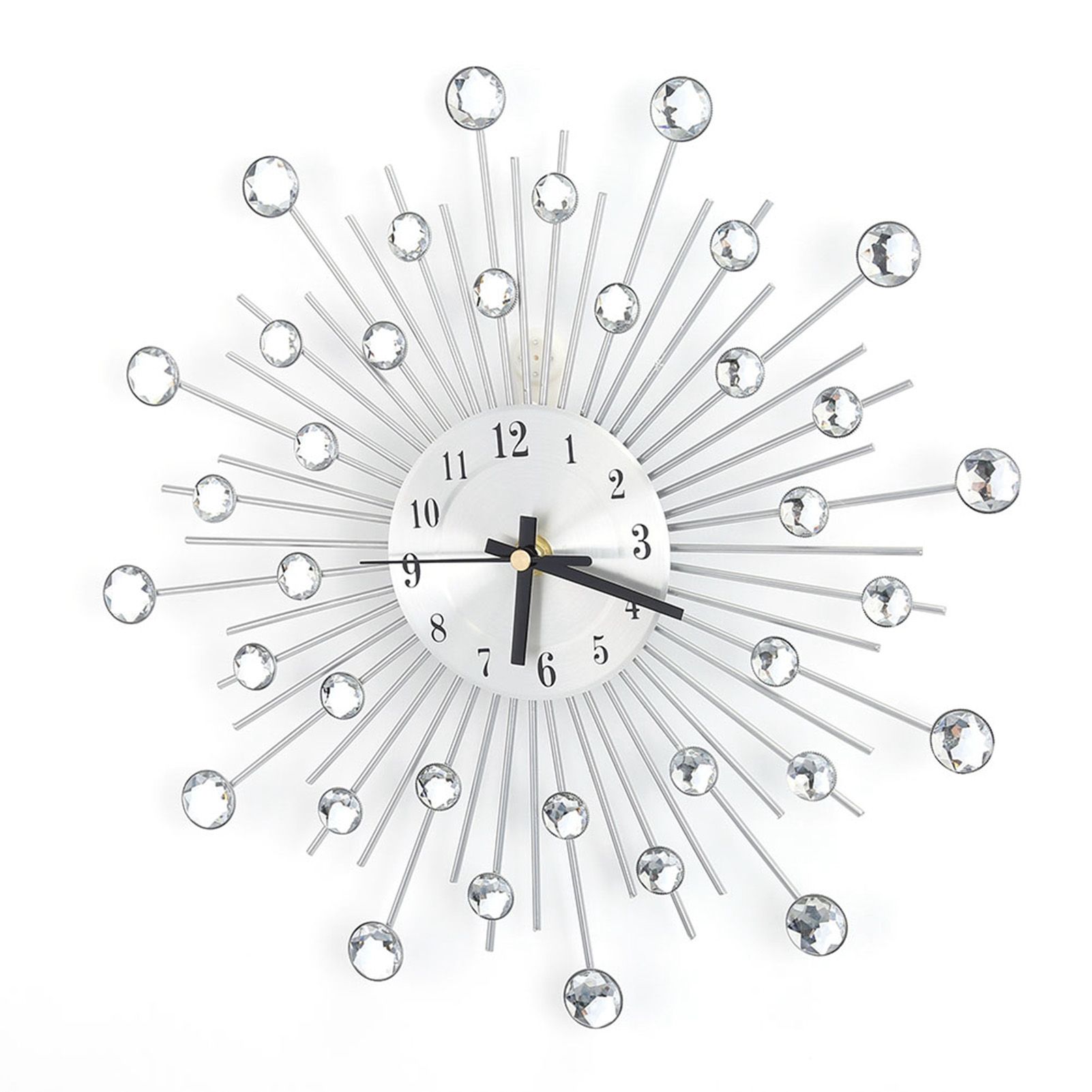 Fashion Luxury Diamond studded Metal Wall Clock Living Room Bedroom Decor — image 1