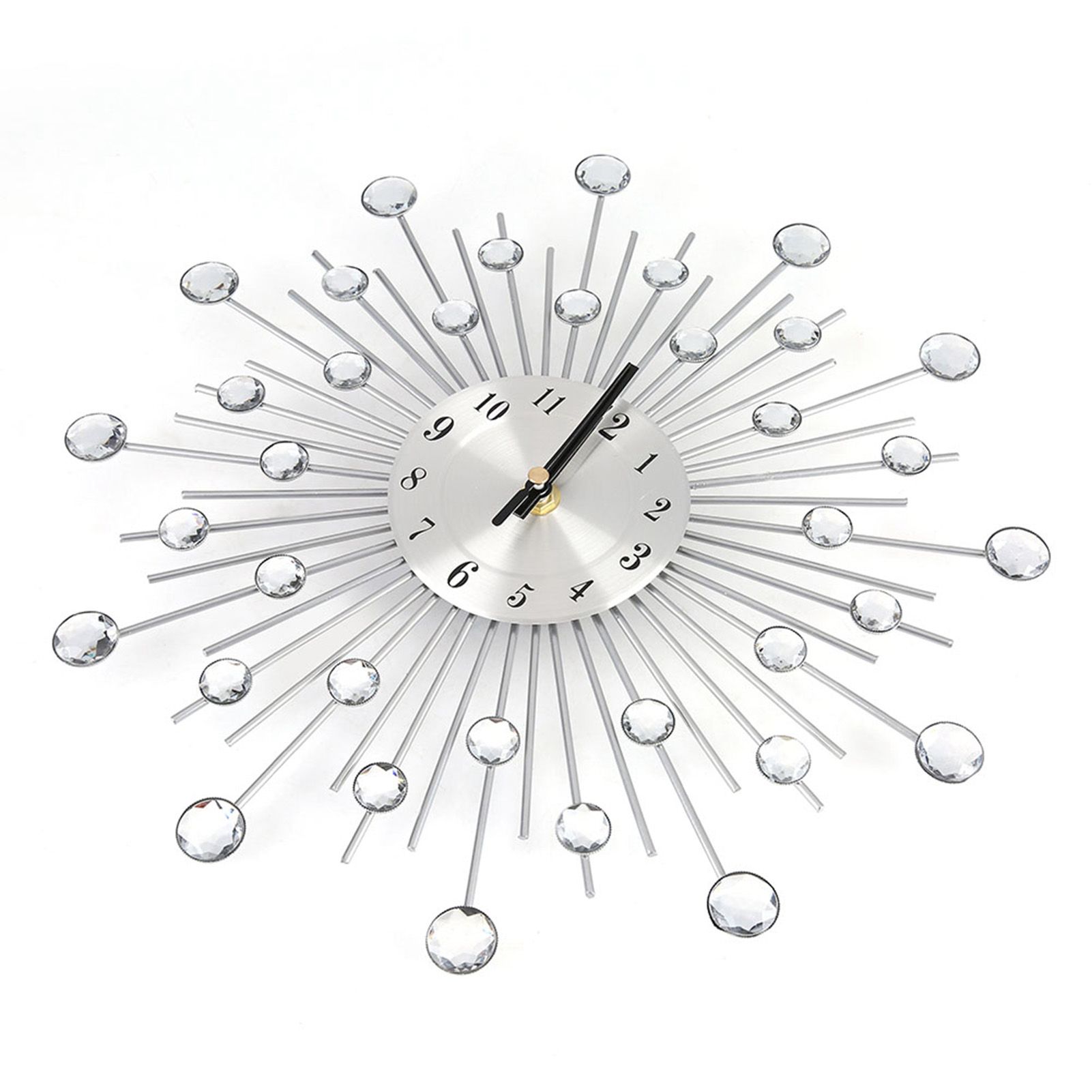 Fashion Luxury Diamond studded Metal Wall Clock Living Room Bedroom Decor view 4