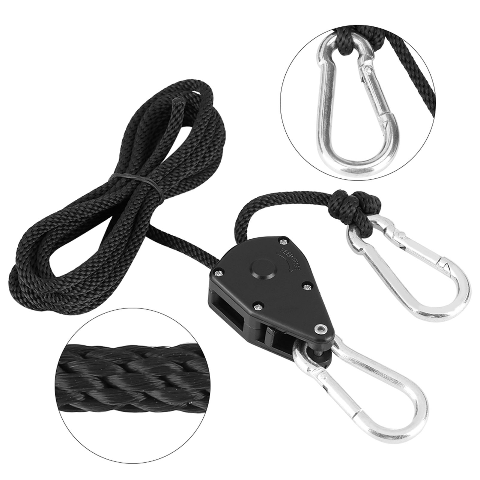 2pcs 1/8inch Ratchet Hanger Pulley Rope for Hanging Tent Room Fan Grow Plant Lamp view 12
