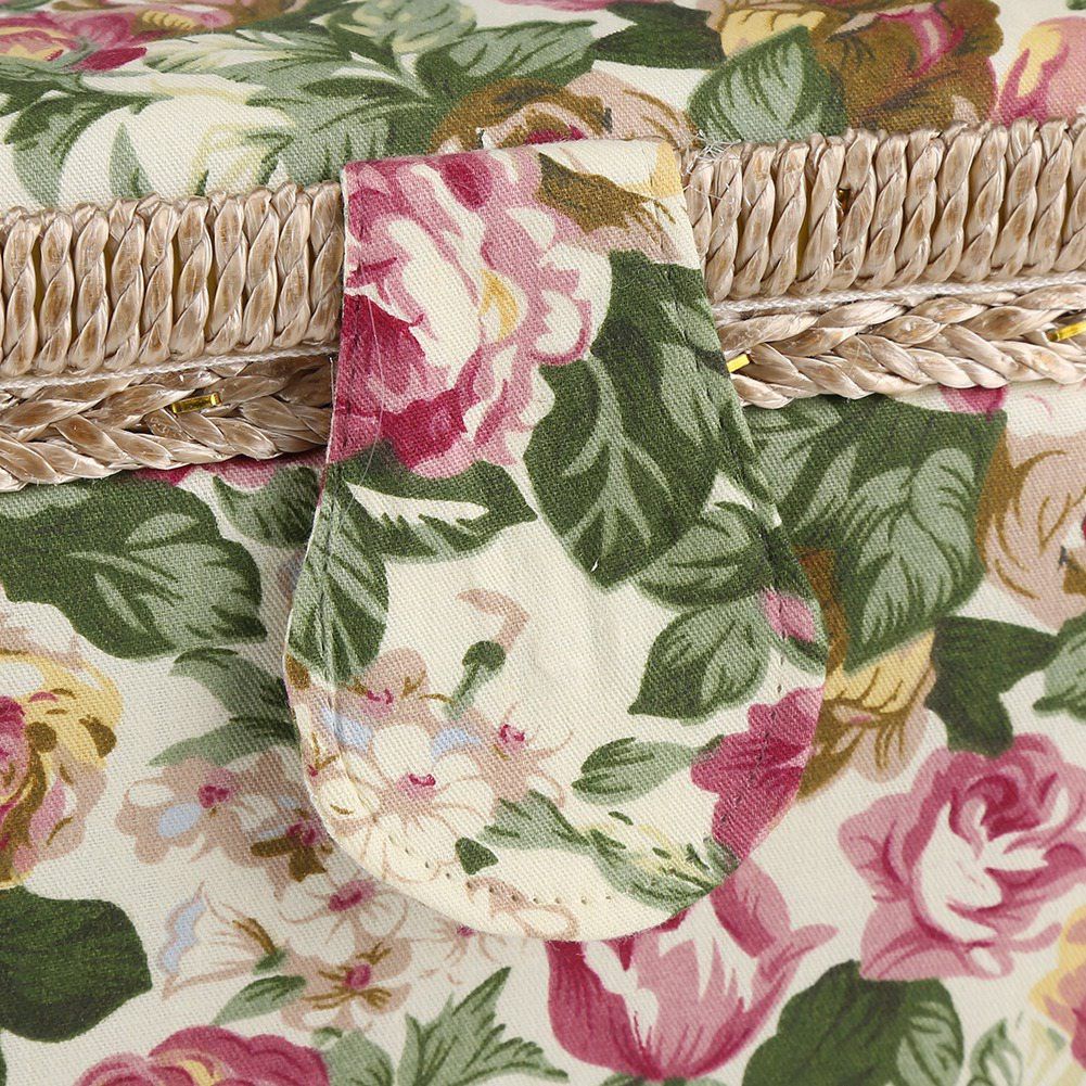Fabric Floral Printed Sewing Basket Craft Box Household Sundry Storage view 6