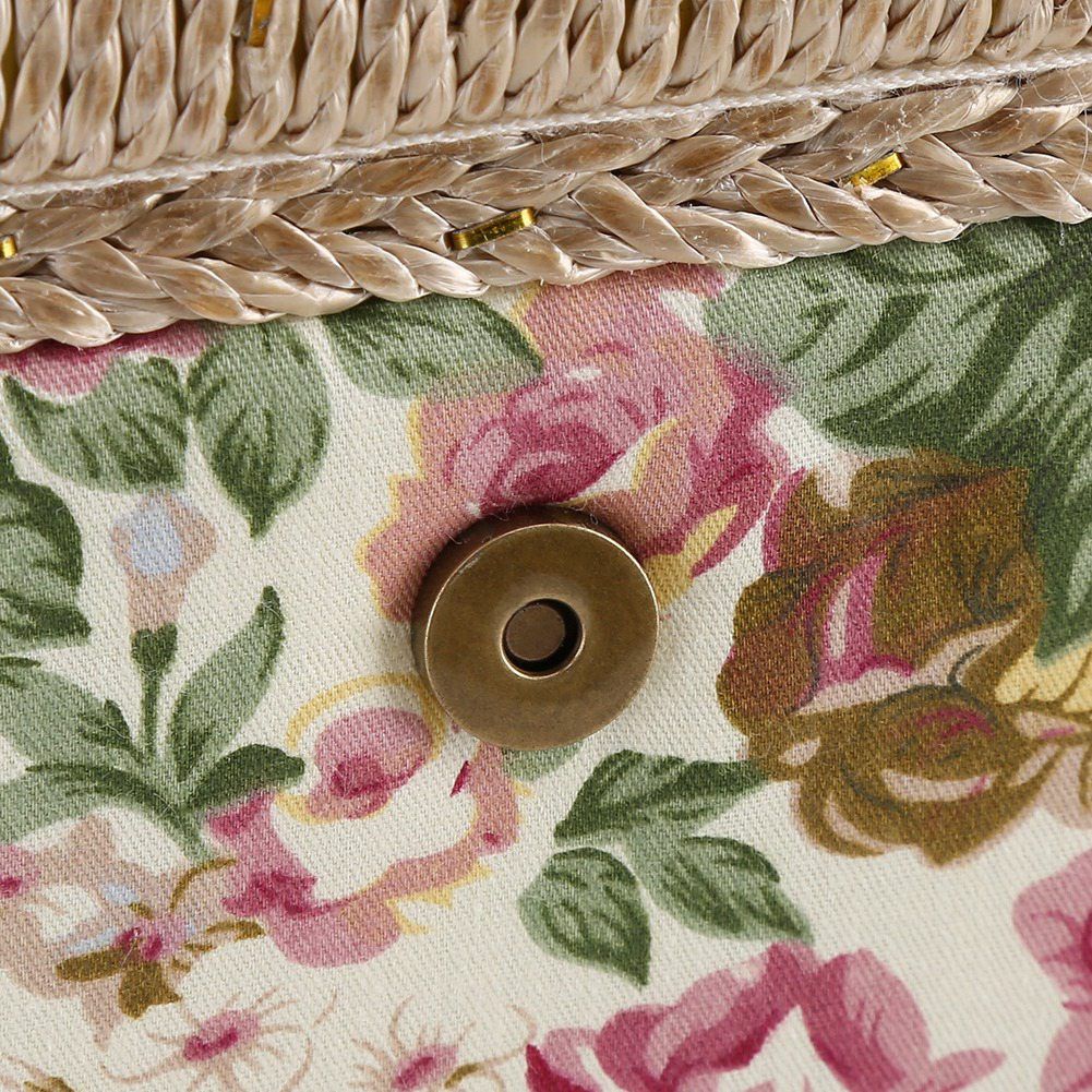Fabric Floral Printed Sewing Basket Craft Box Household Sundry Storage view 7
