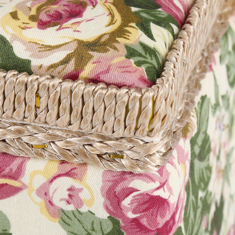 Fabric Floral Printed Sewing Basket Craft Box Household Sundry Storage view 8