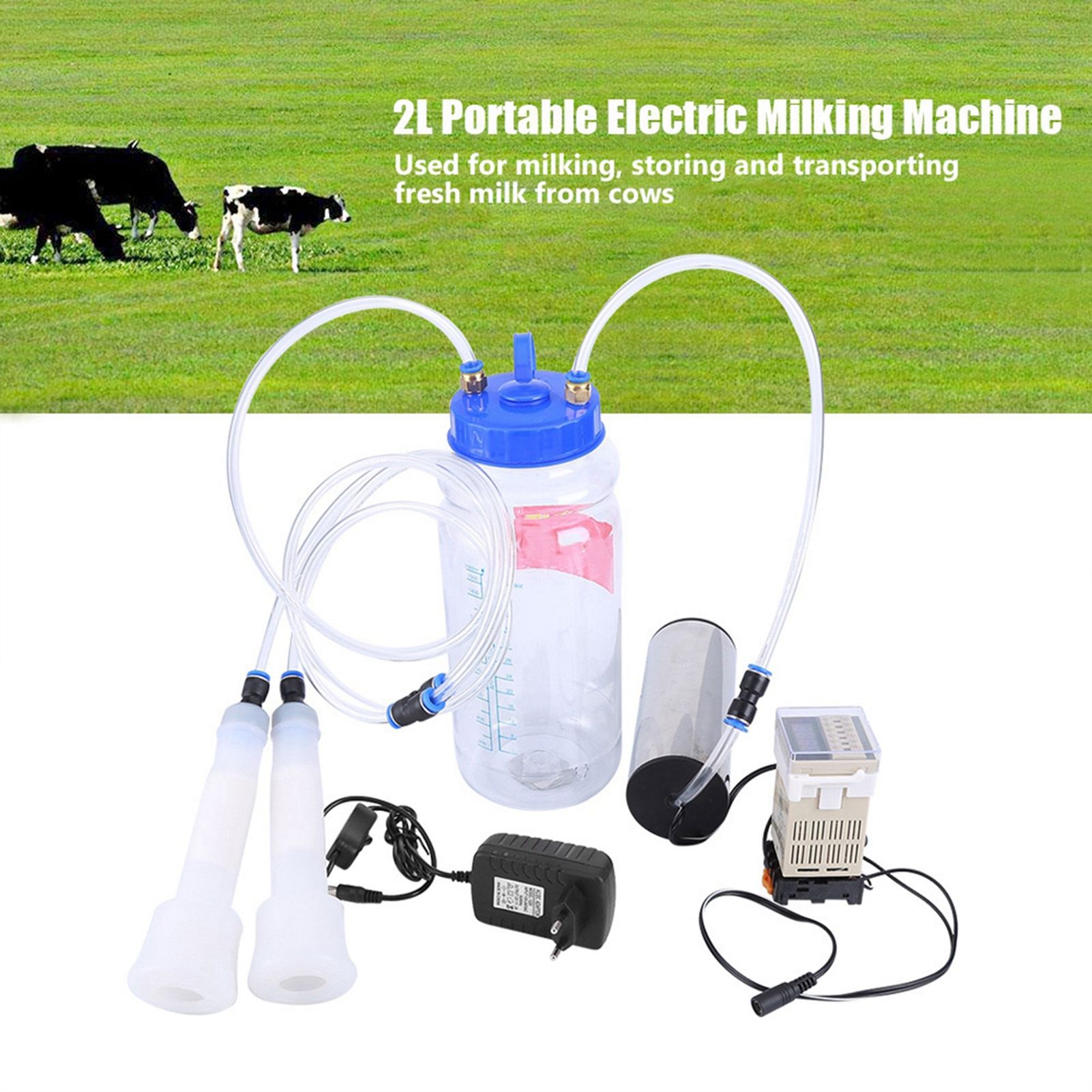 2L Portable Electric Milking Machine with Time Controller for Cow view 3