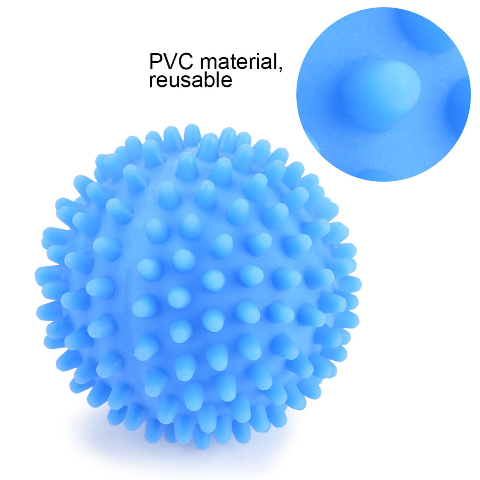4pcs/Set Blue PVC Reusable Balls Laundry Washing Fabric Softener Ball view 9