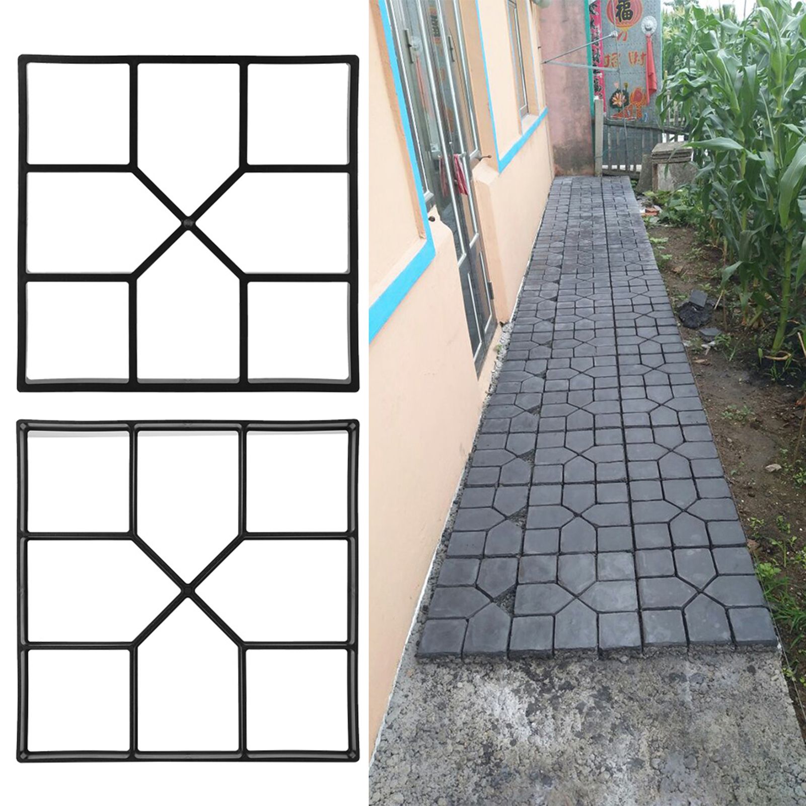 Paving Pavement Concrete Mould Stepping Stone Mold Garden Lawn Path Paver Walk view 12