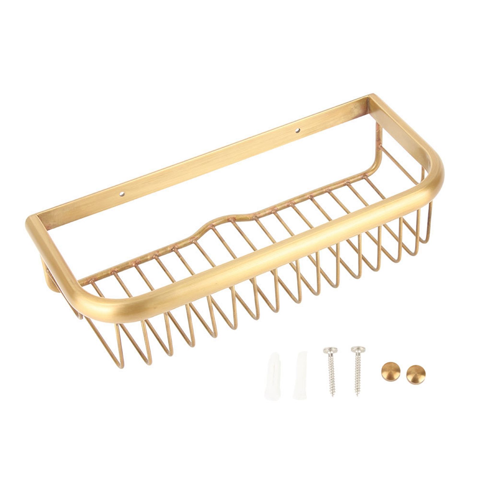 30cm Solid Copper Shower Basket Bath Soap Shampoo Storage Holder Wall Mount view 2