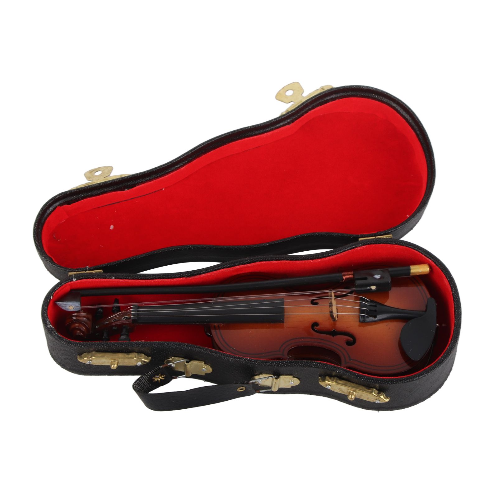 Wooden Mini Violin Model Display Musical Ornament Craft Home Office Decor view 2